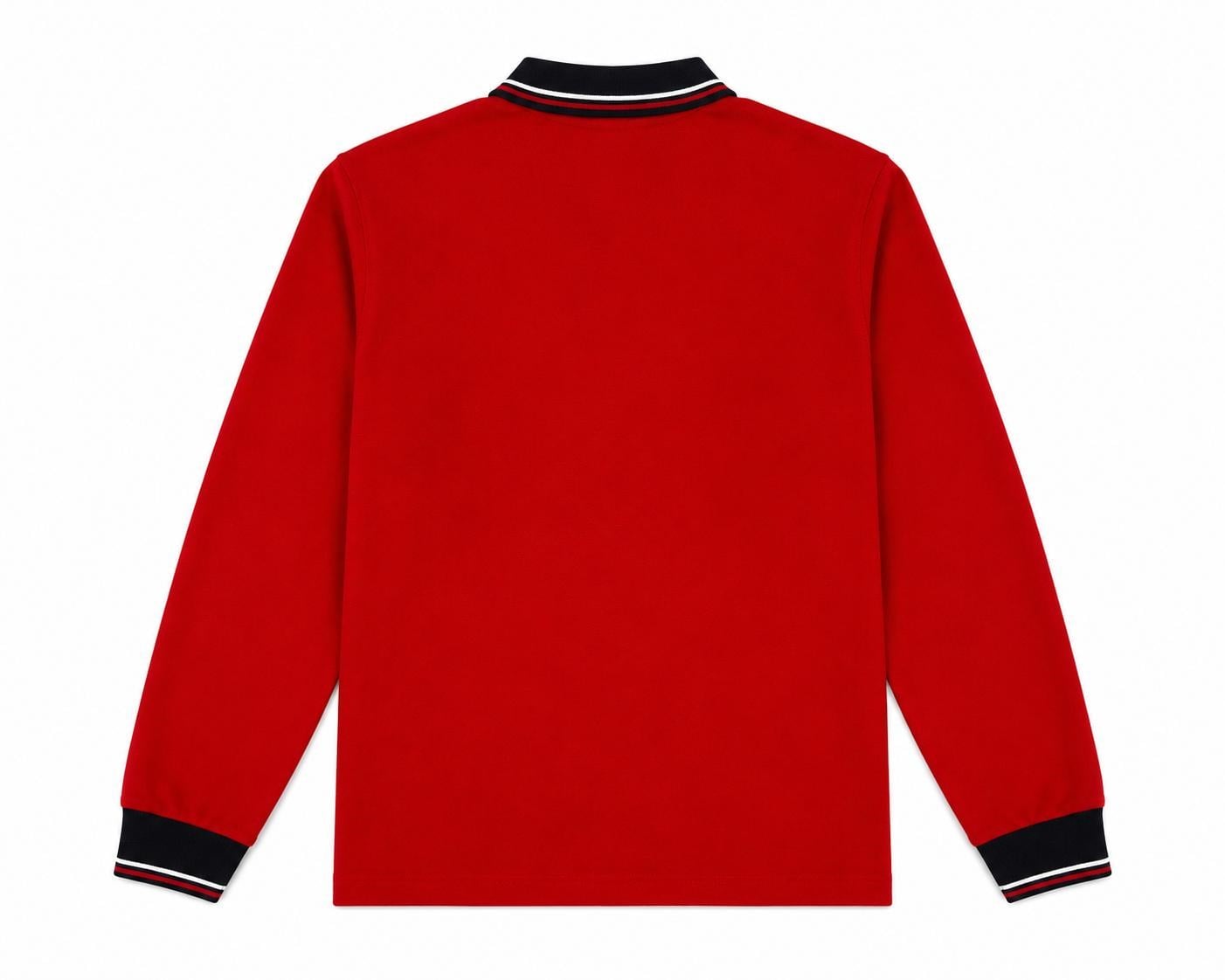 Çocuk Pamuklu Yumuşak Dokulu Polo Yaka Kırmızı Sweatshirt
