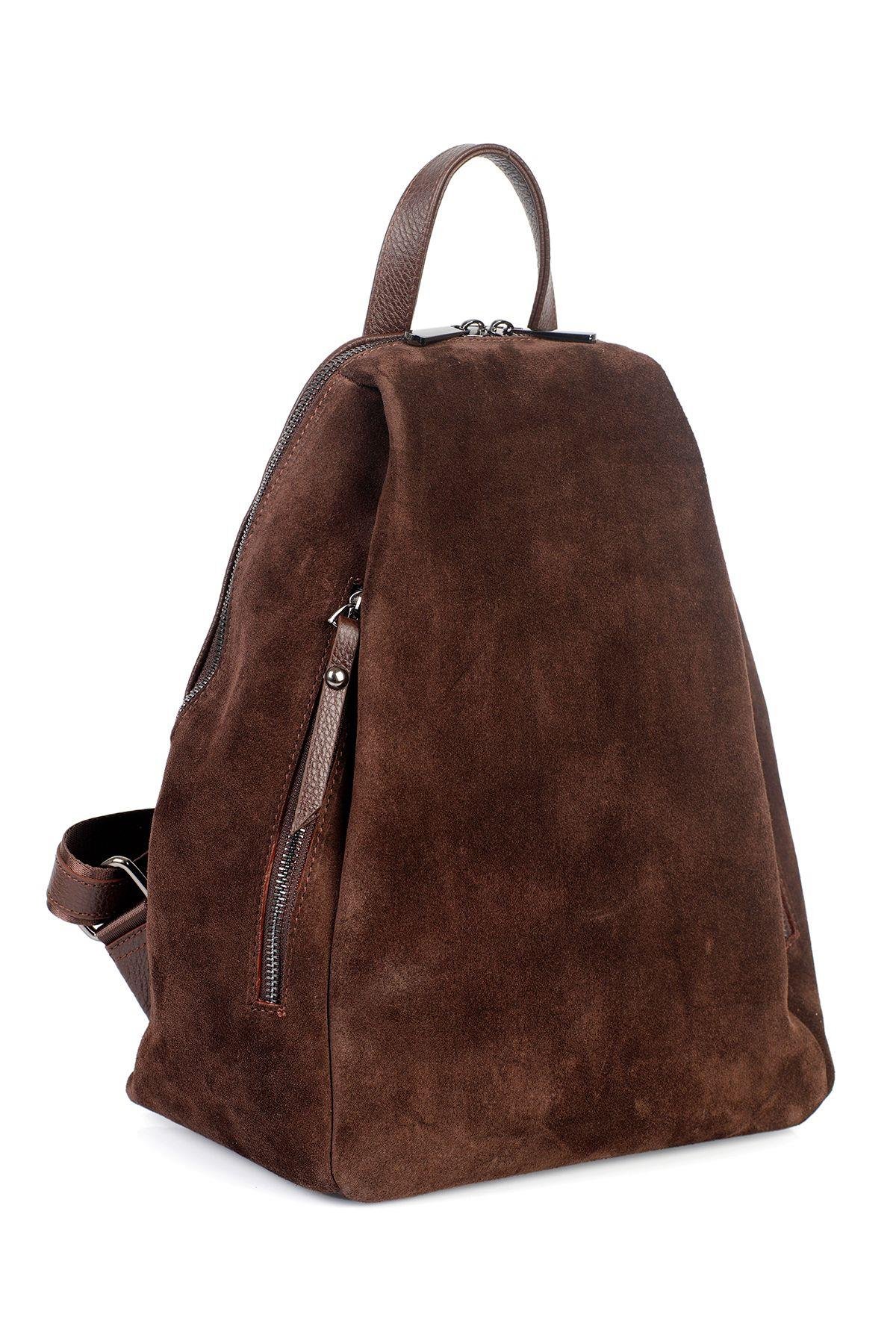 Hakiki Deri Süet Kadın Sırt Çantası YC042043HSD