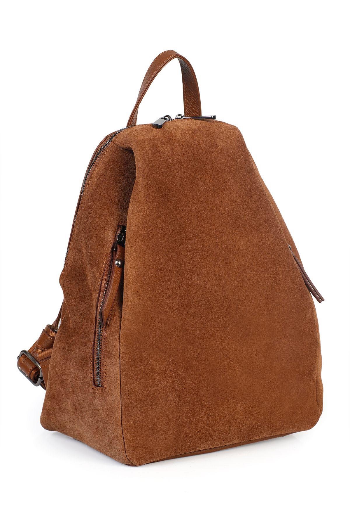 Hakiki Deri Süet Kadın Sırt Çantası YC042043HSD