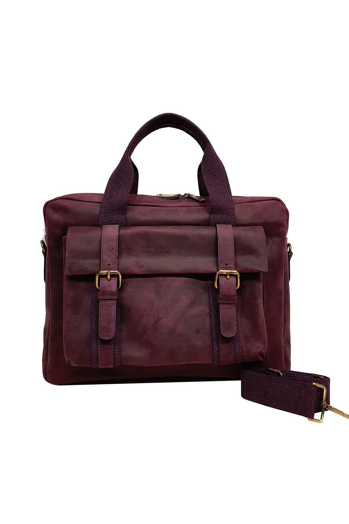 Hakiki Deri Unisex Omuz Askılı Fıstık Yeşili Laptop & Evrak Çantası Gn071963dcr
