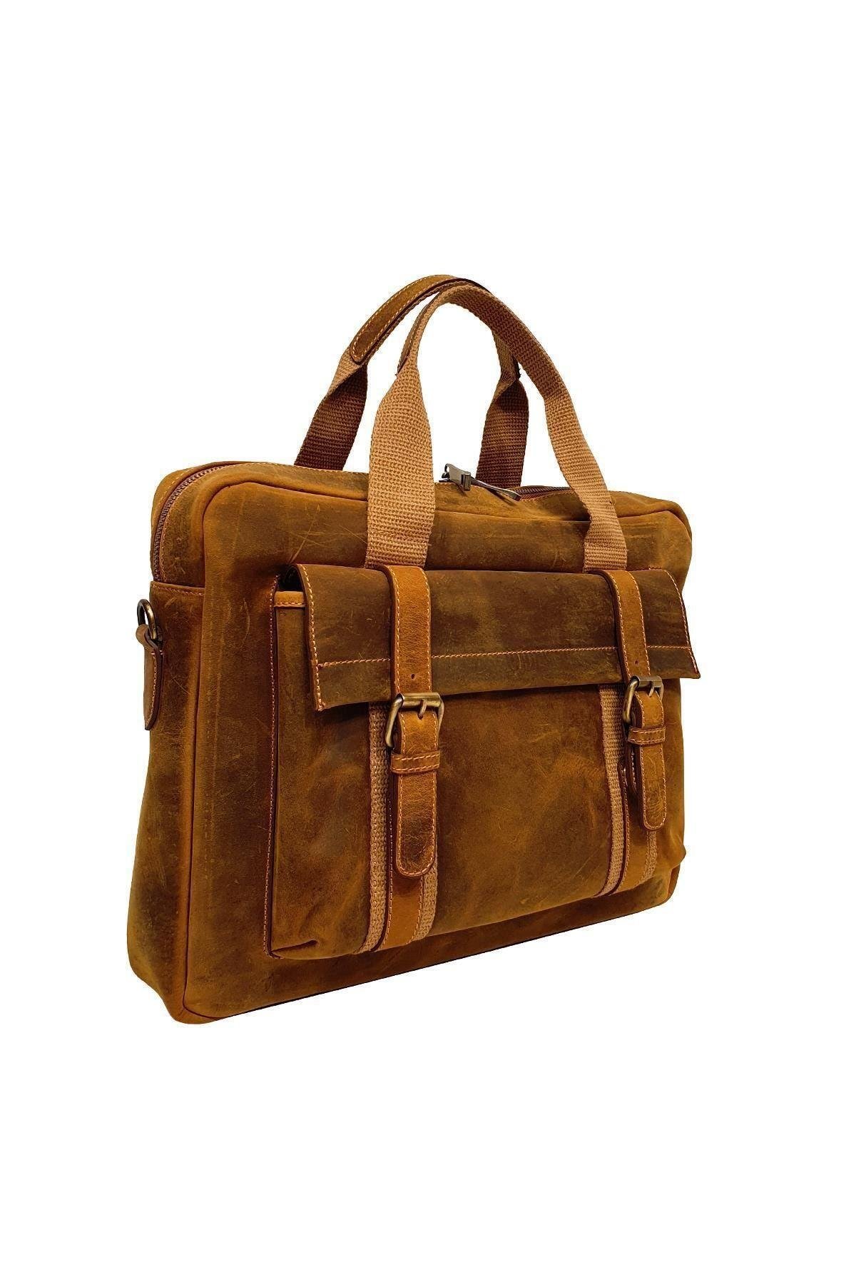 Hakiki Deri Unisex Omuz Askılı Fıstık Yeşili Laptop & Evrak Çantası Gn071963dcr