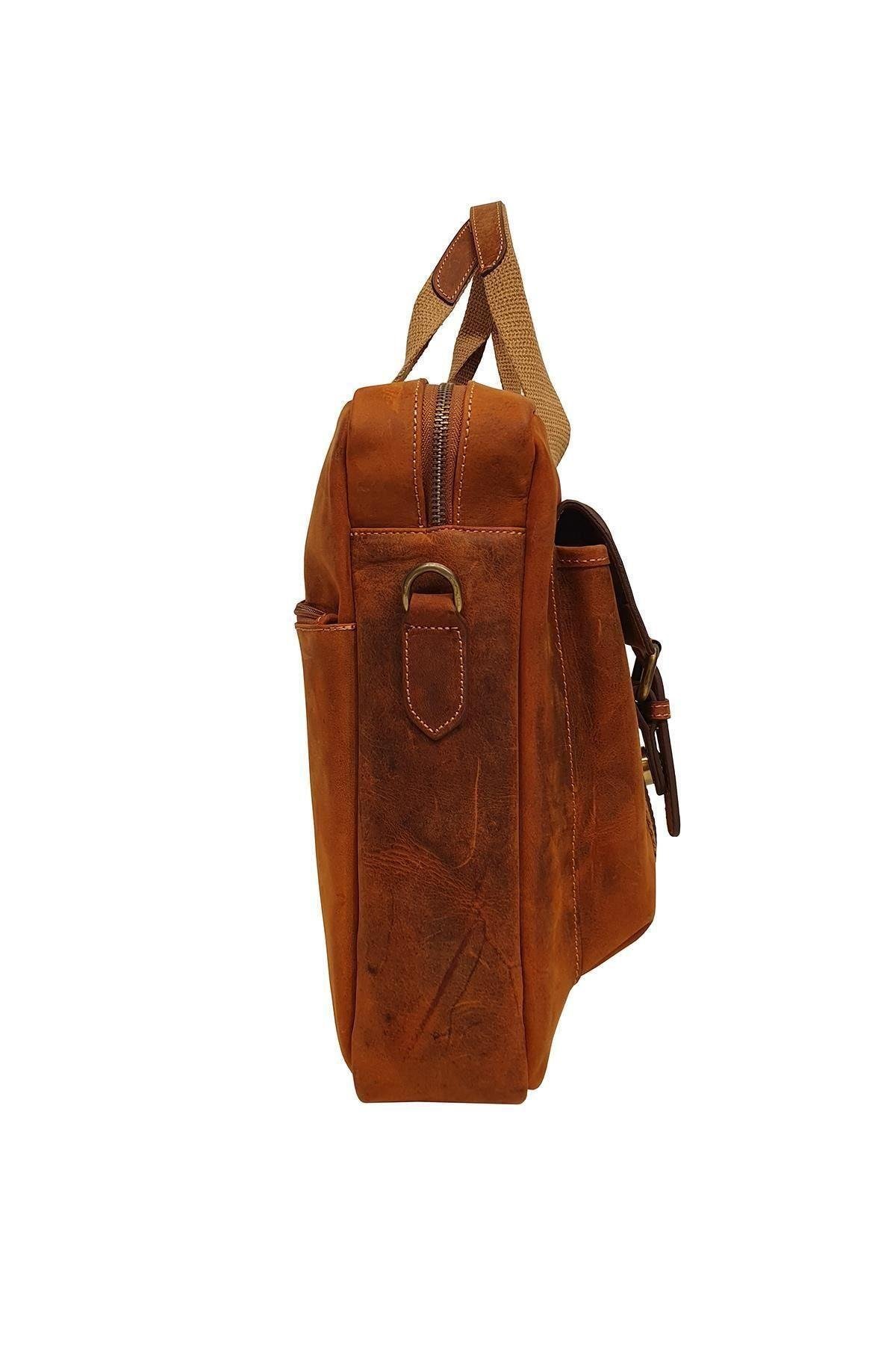 Hakiki Deri Unisex Omuz Askılı Fıstık Yeşili Laptop & Evrak Çantası Gn071963dcr