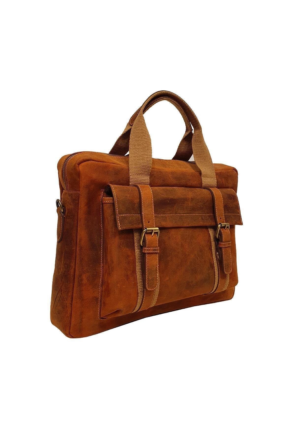 Hakiki Deri Unisex Omuz Askılı Fıstık Yeşili Laptop & Evrak Çantası Gn071963dcr