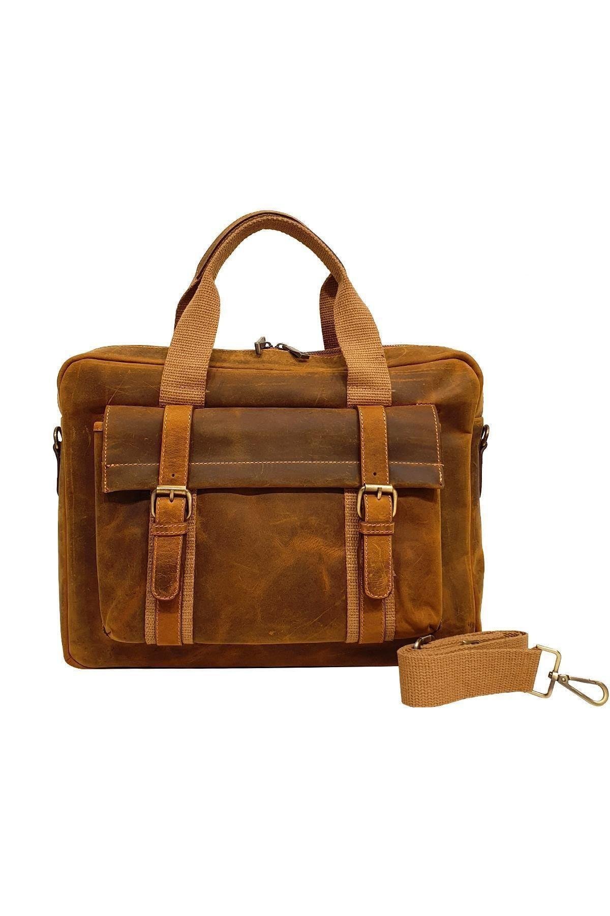 Hakiki Deri Unisex Omuz Askılı Fıstık Yeşili Laptop & Evrak Çantası Gn071963dcr
