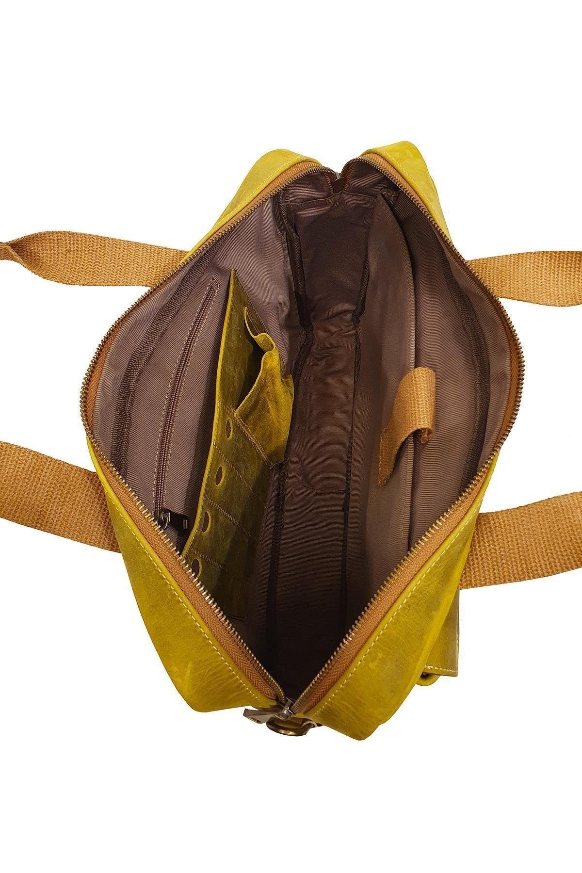 Hakiki Deri Unisex Omuz Askılı Fıstık Yeşili Laptop & Evrak Çantası Gn071963dcr