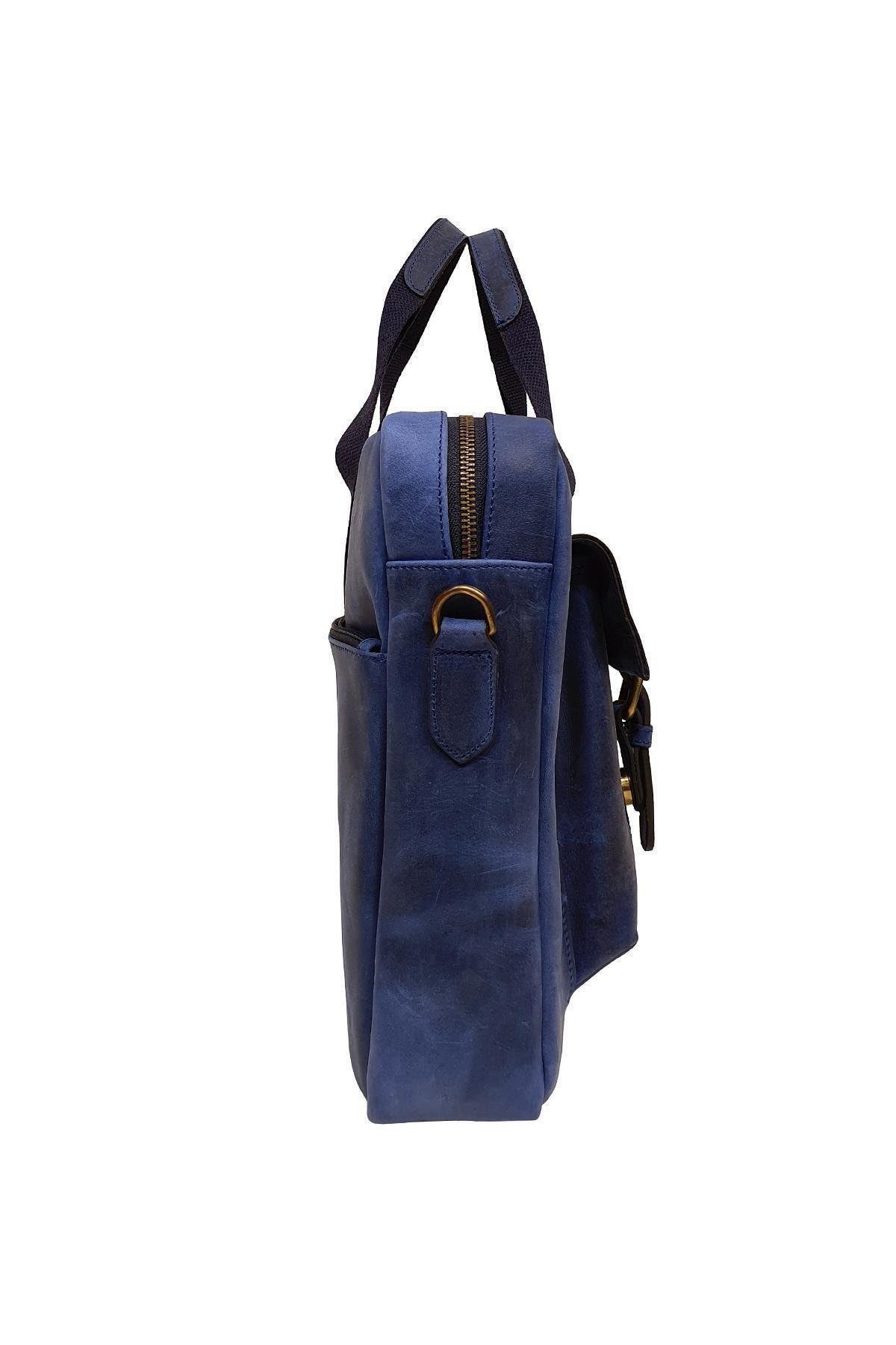 Hakiki Deri Unisex Omuz Askılı Fıstık Yeşili Laptop & Evrak Çantası Gn071963dcr