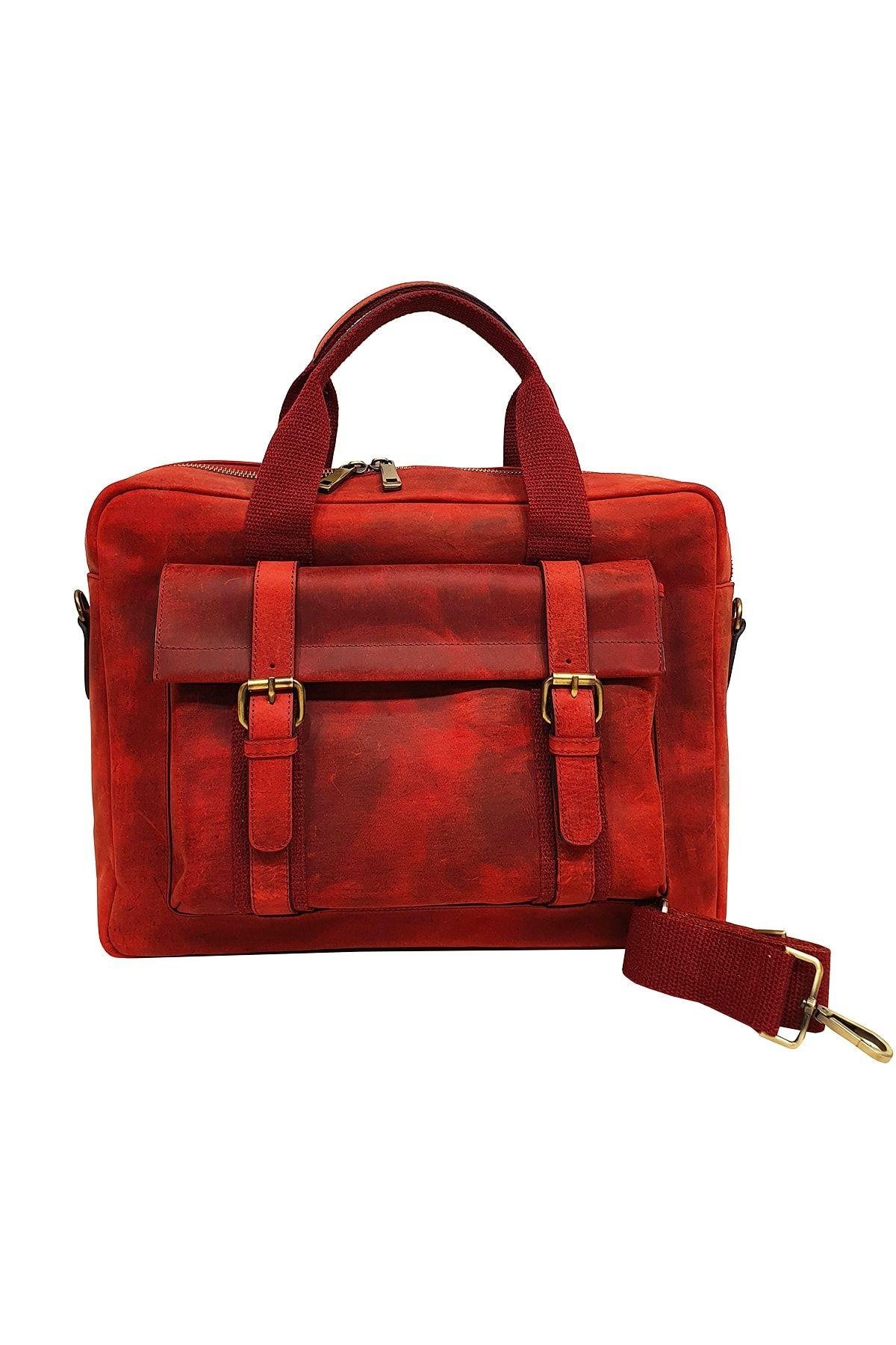 Hakiki Deri Unisex Omuz Askılı Fıstık Yeşili Laptop & Evrak Çantası Gn071963dcr