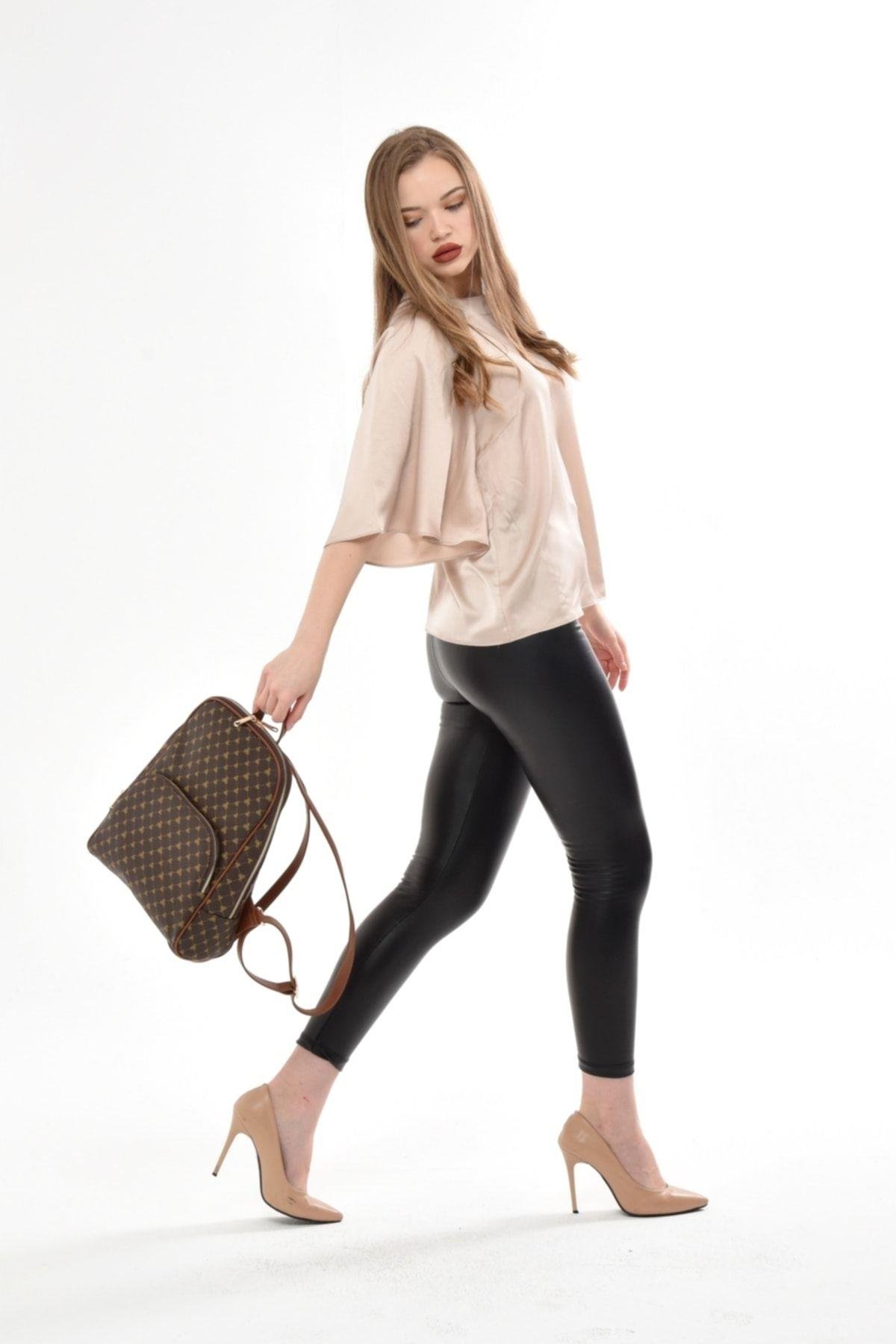 Monogramlı Kadın Sırt Çantası Kahverengi Yc041581slg