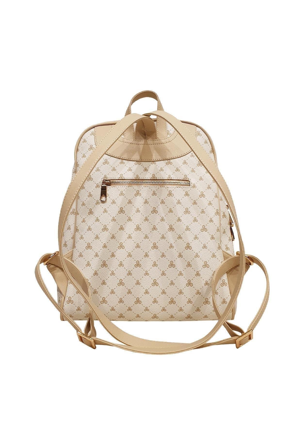 Monogramlı Kadın Sırt Çantası Kahverengi Yc041581slg