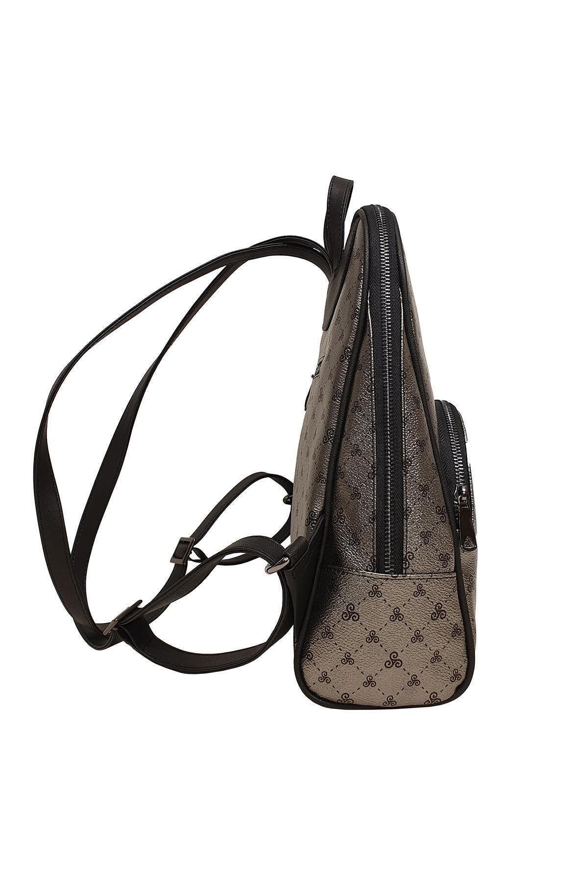 Monogramlı Kadın Sırt Çantası Kahverengi Yc041581slg