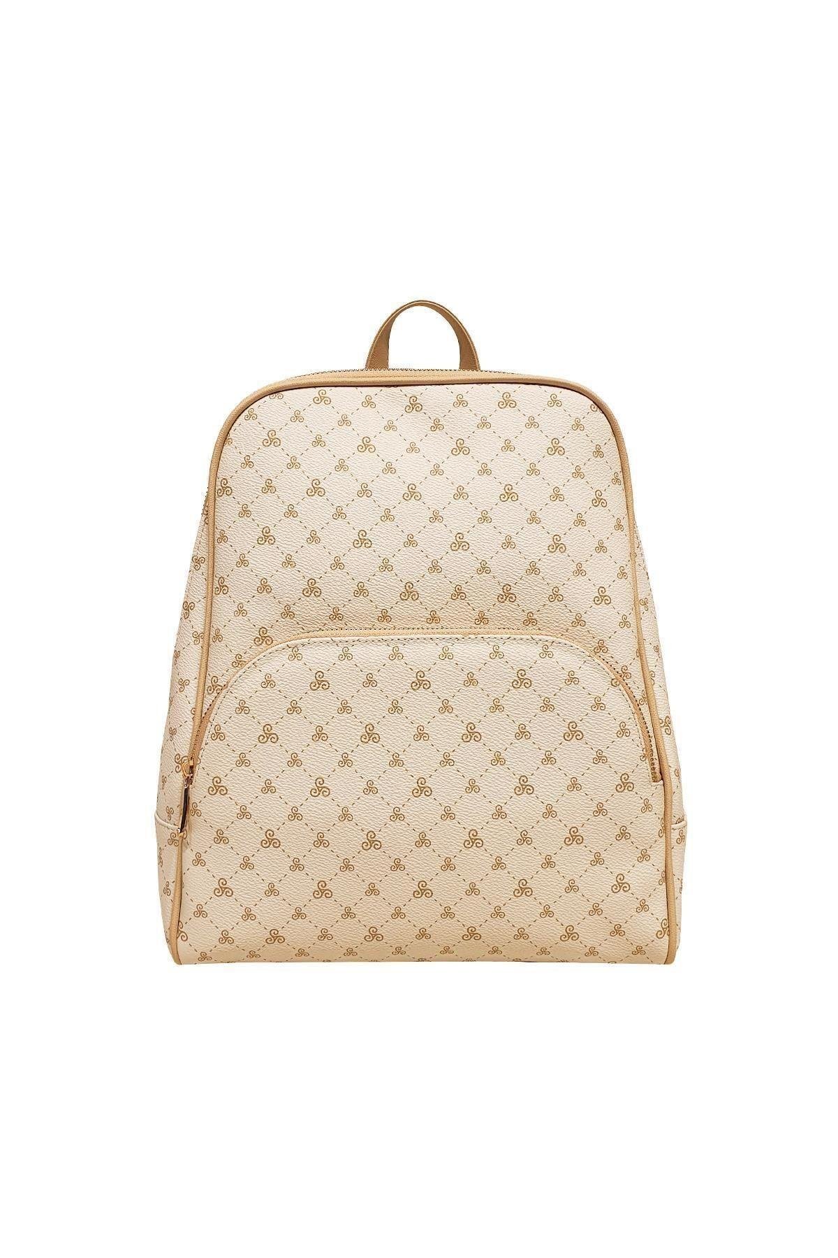 Monogramlı Kadın Sırt Çantası Kahverengi Yc041581slg