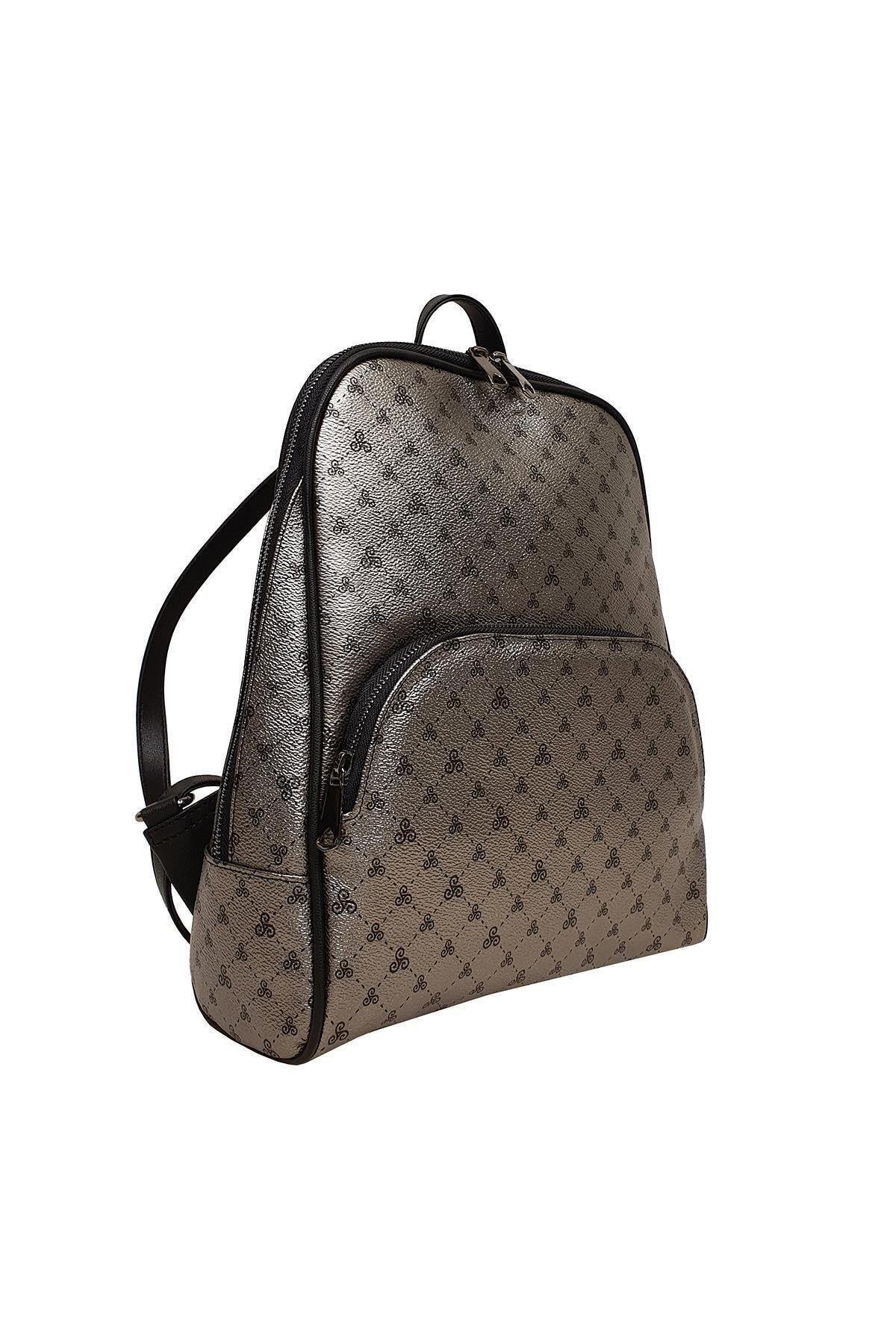 Monogramlı Kadın Sırt Çantası Kahverengi Yc041581slg