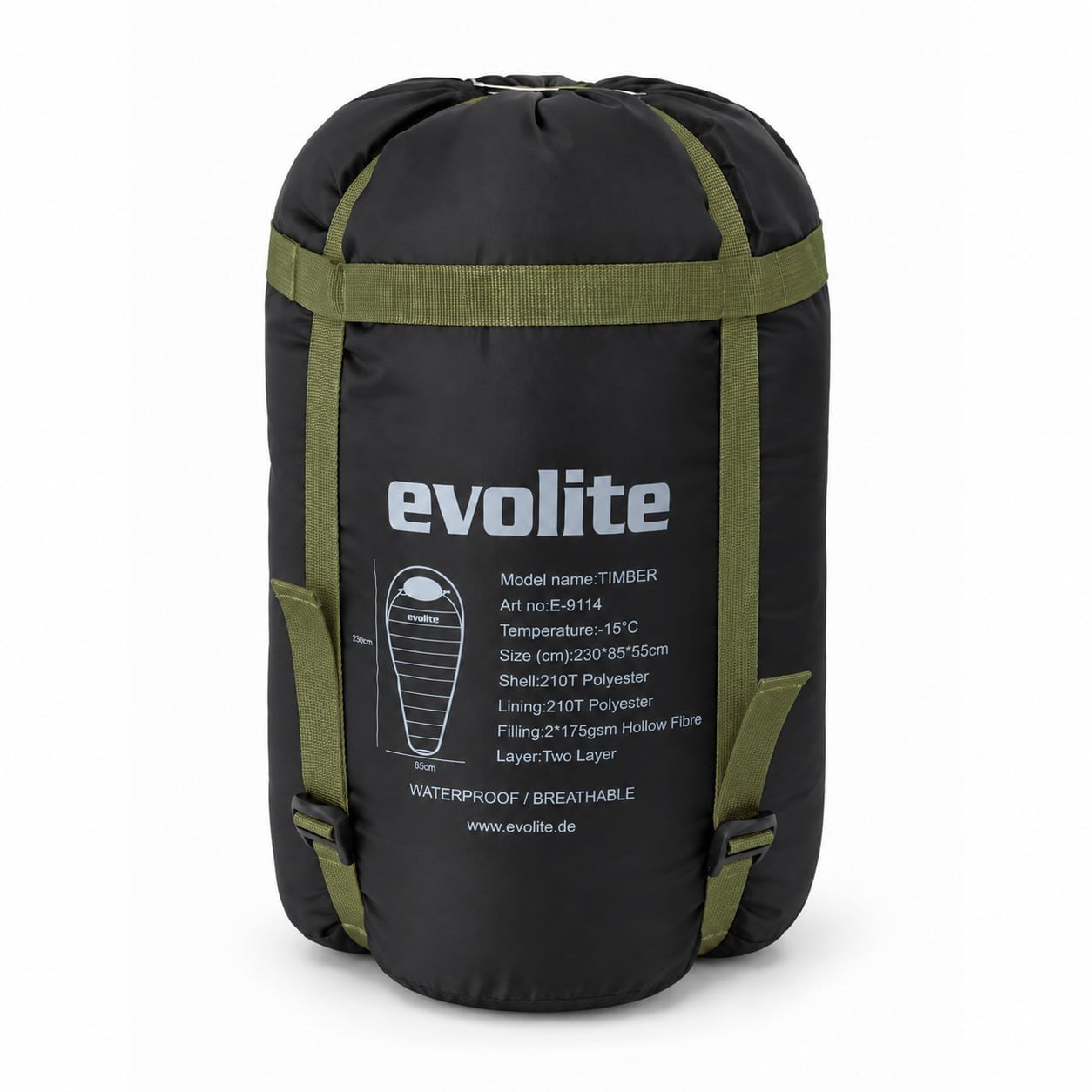 Evolite Timber -15°C Uyku Tulumu - Haki
