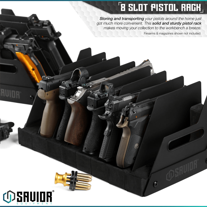 SAVIOR 4'lü Tabanca Rafı (Siyah)