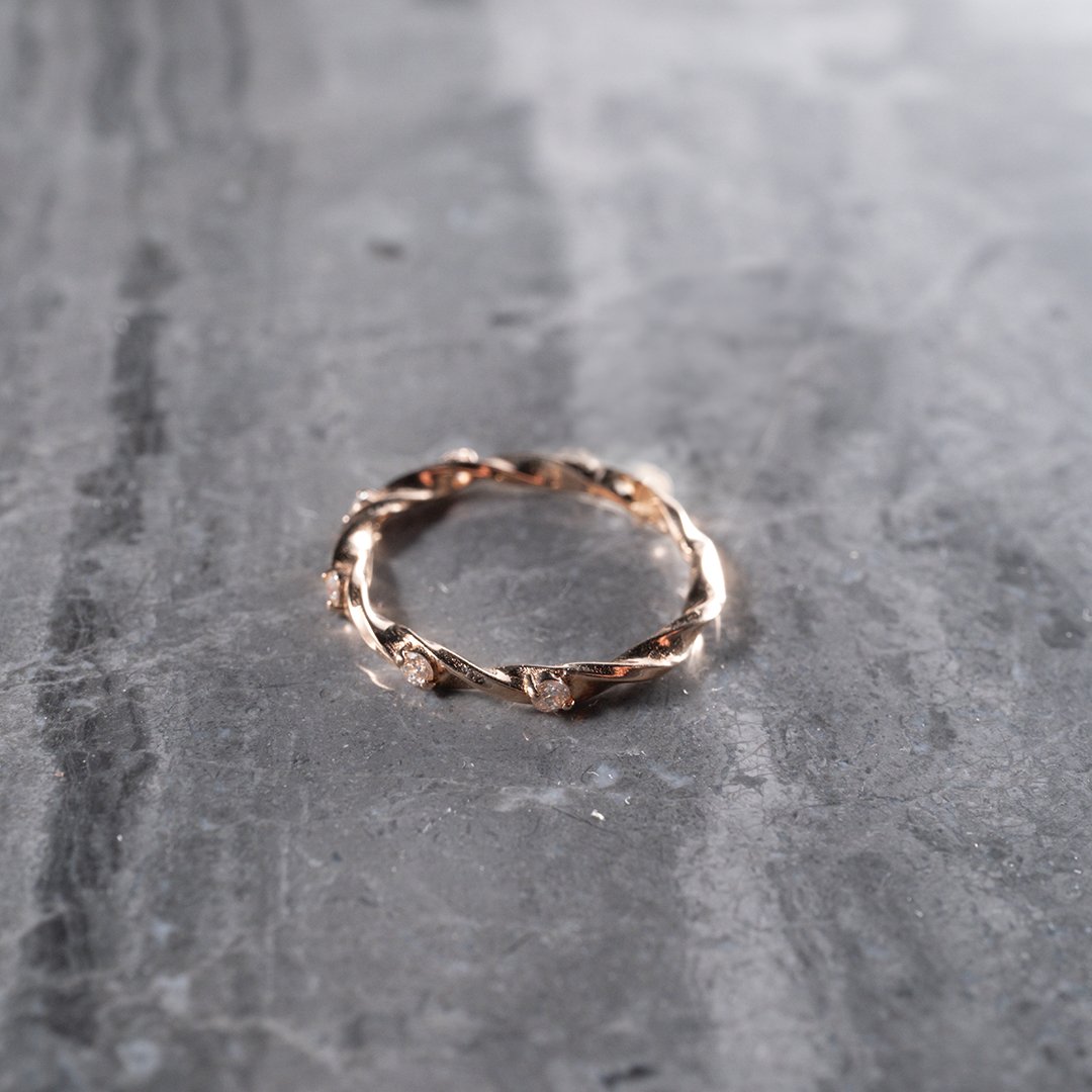 0.12 Karat Pırlanta Retro Yüzük