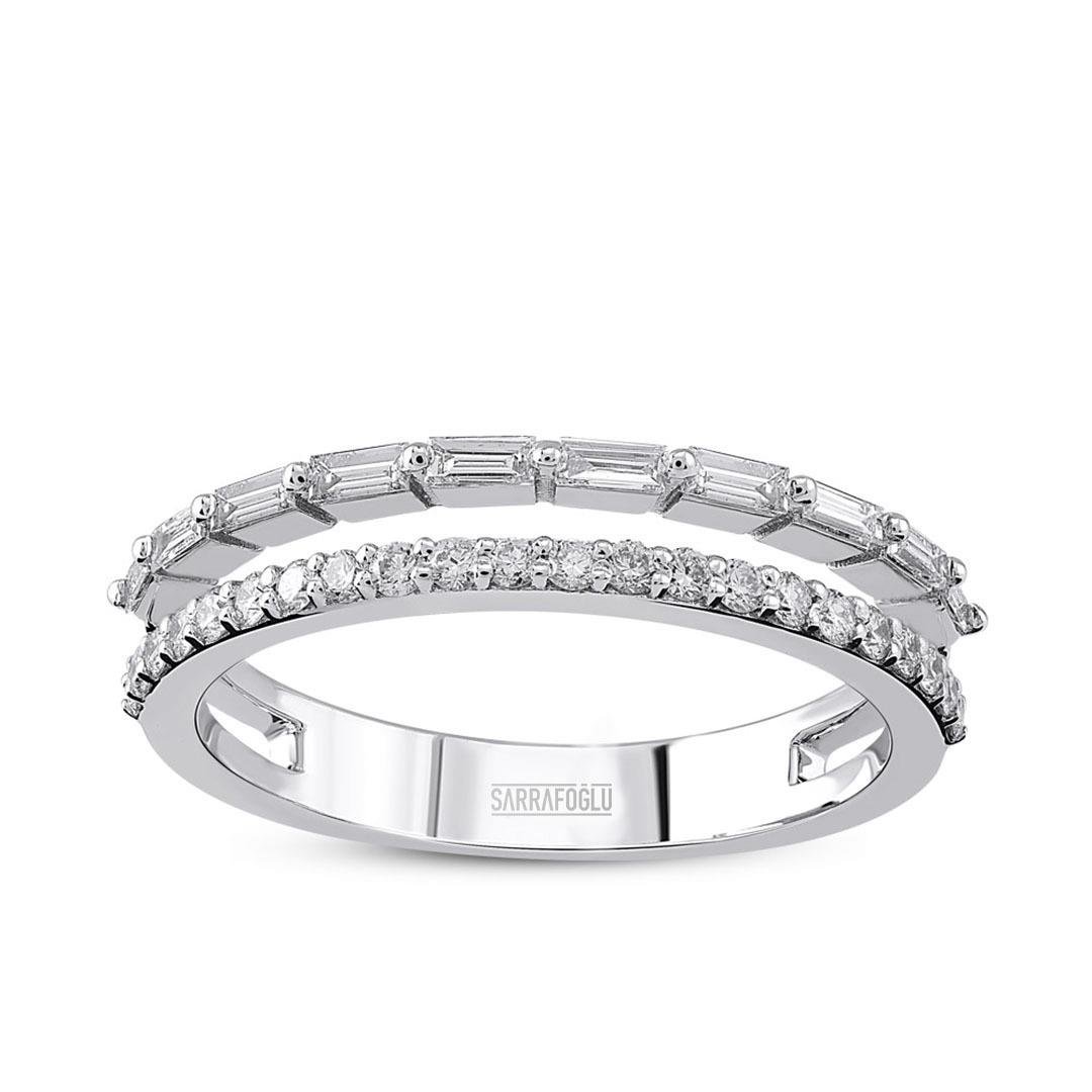 0.45 Karat Twins Tasarım Pırlanta Yüzük