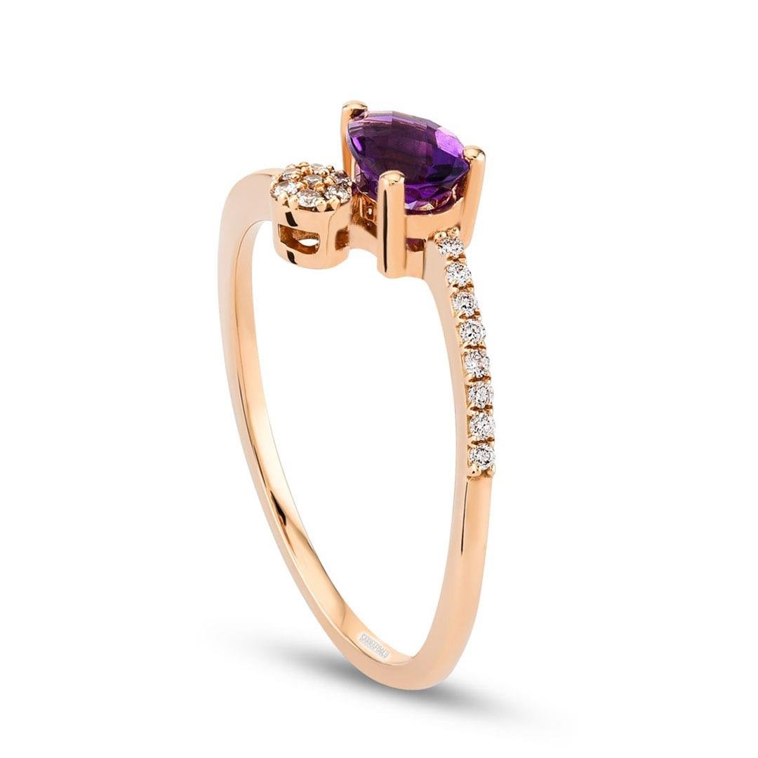 0.35 Karat Renkli Taşlı Tasarım Yüzük