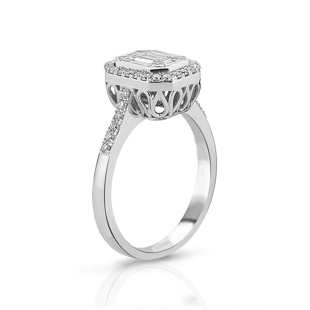 0.79 Karat Baget Taşlı Tasarım Yüzük