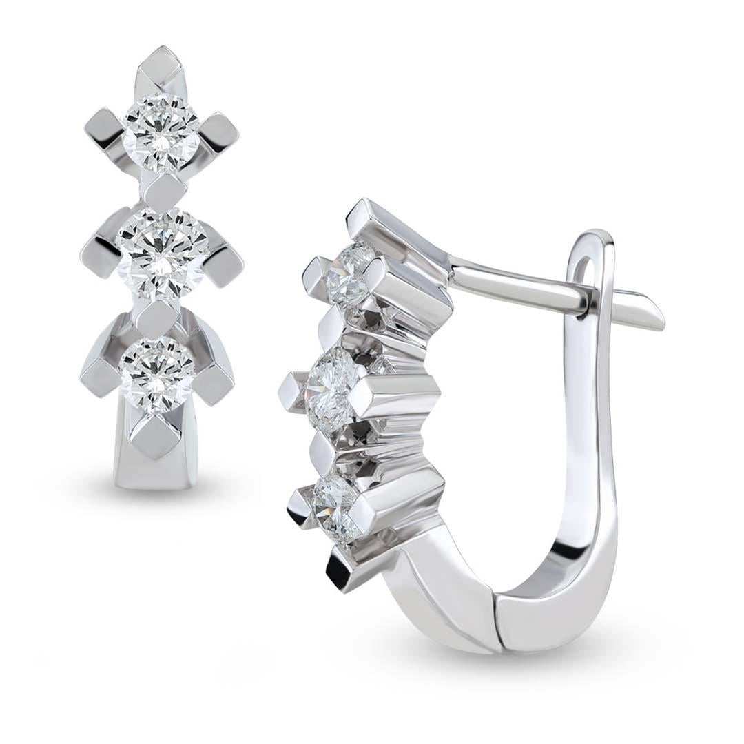 0.40 Karat Tria Pırlanta Küpe