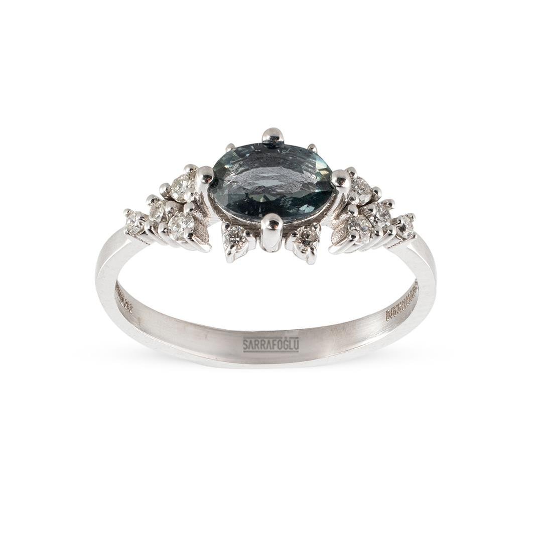 0.64 Karat Renkli Taşlı Retro Yüzük