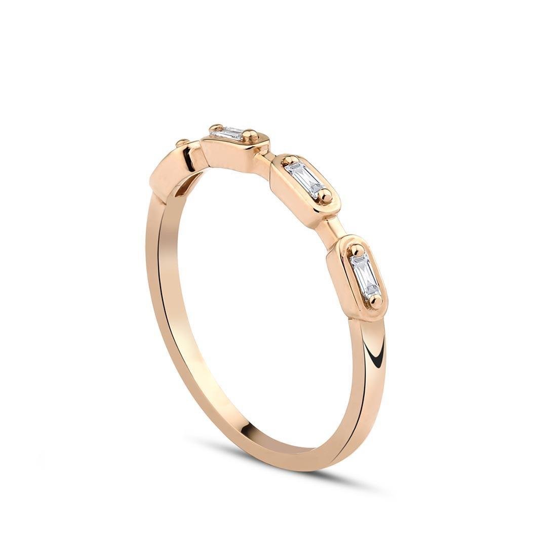 0.08 Karat Baget Pırlanta Yüzük