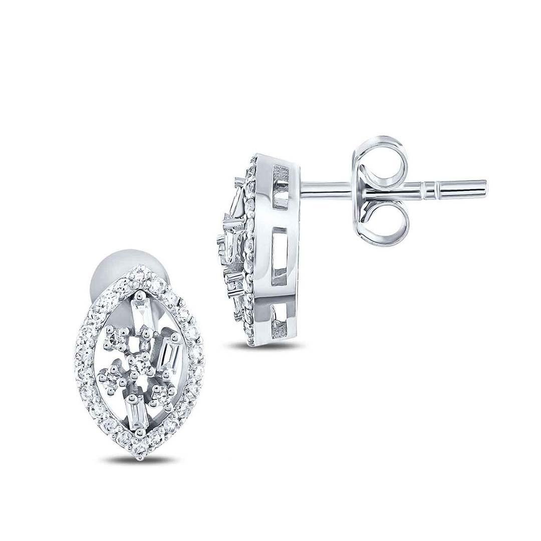 0.30 Karat Baget Tasarım Pırlanta Küpe