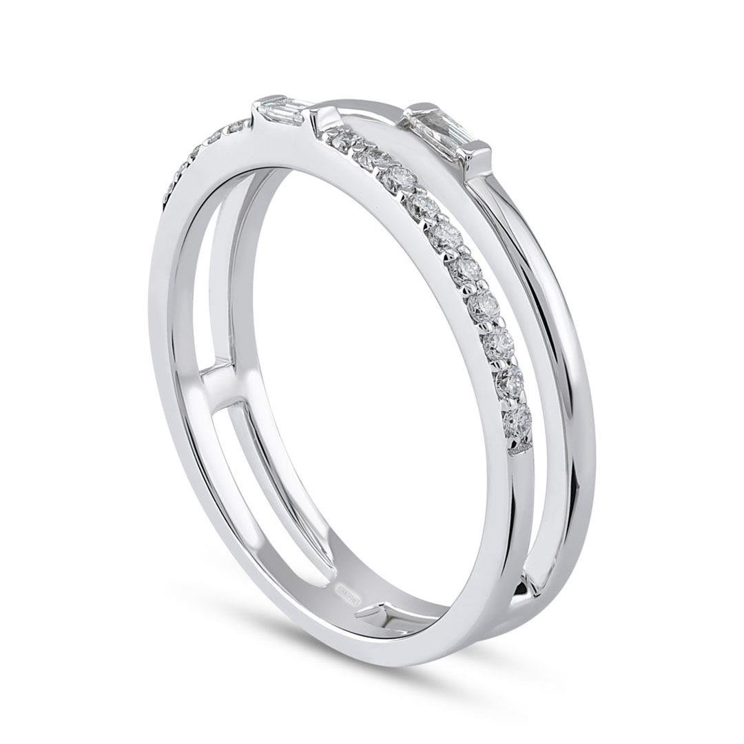 0.22 Karat Twins Tasarım Pırlanta Yüzük