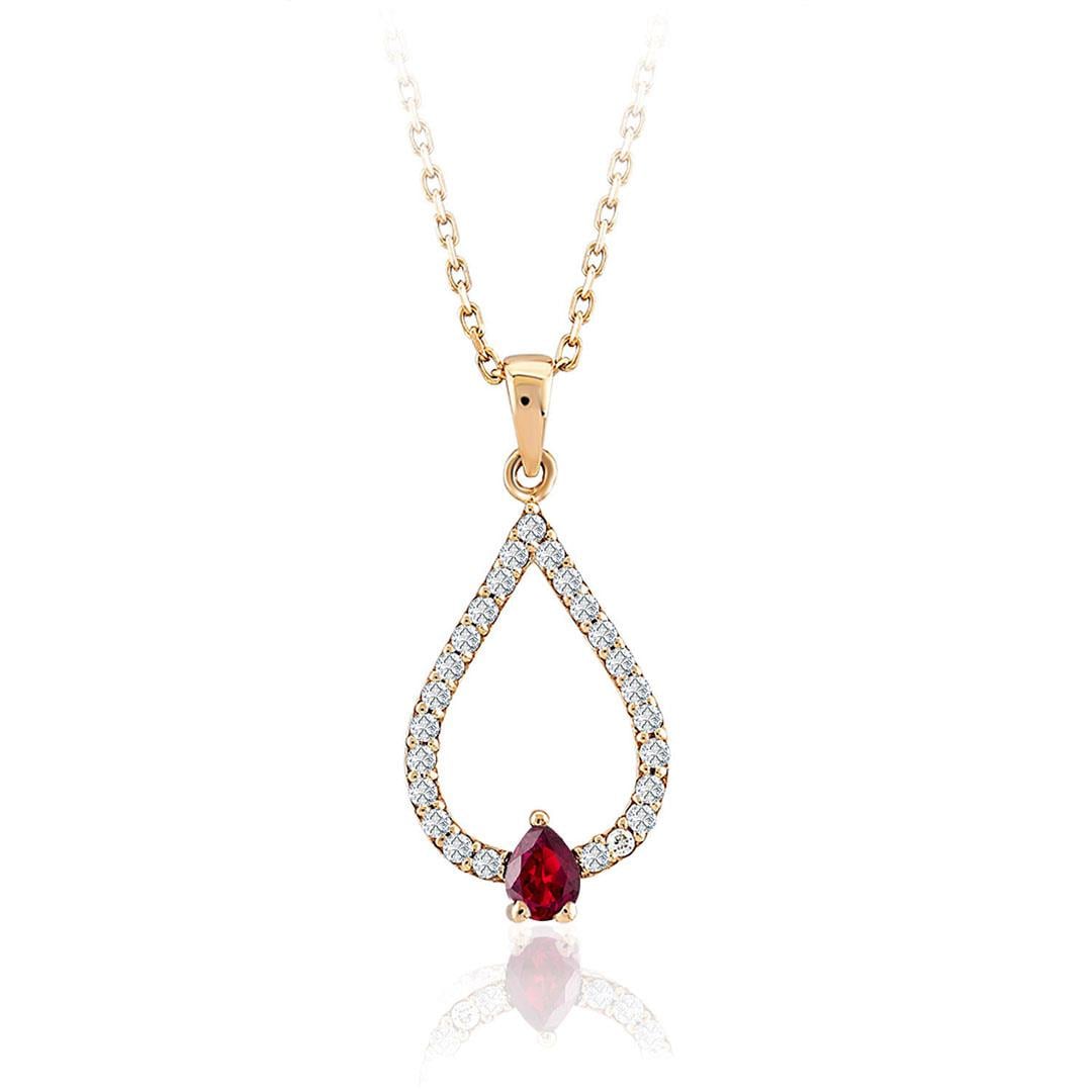 0.32 Karat Renkli Taşlı Tasarım Kolye