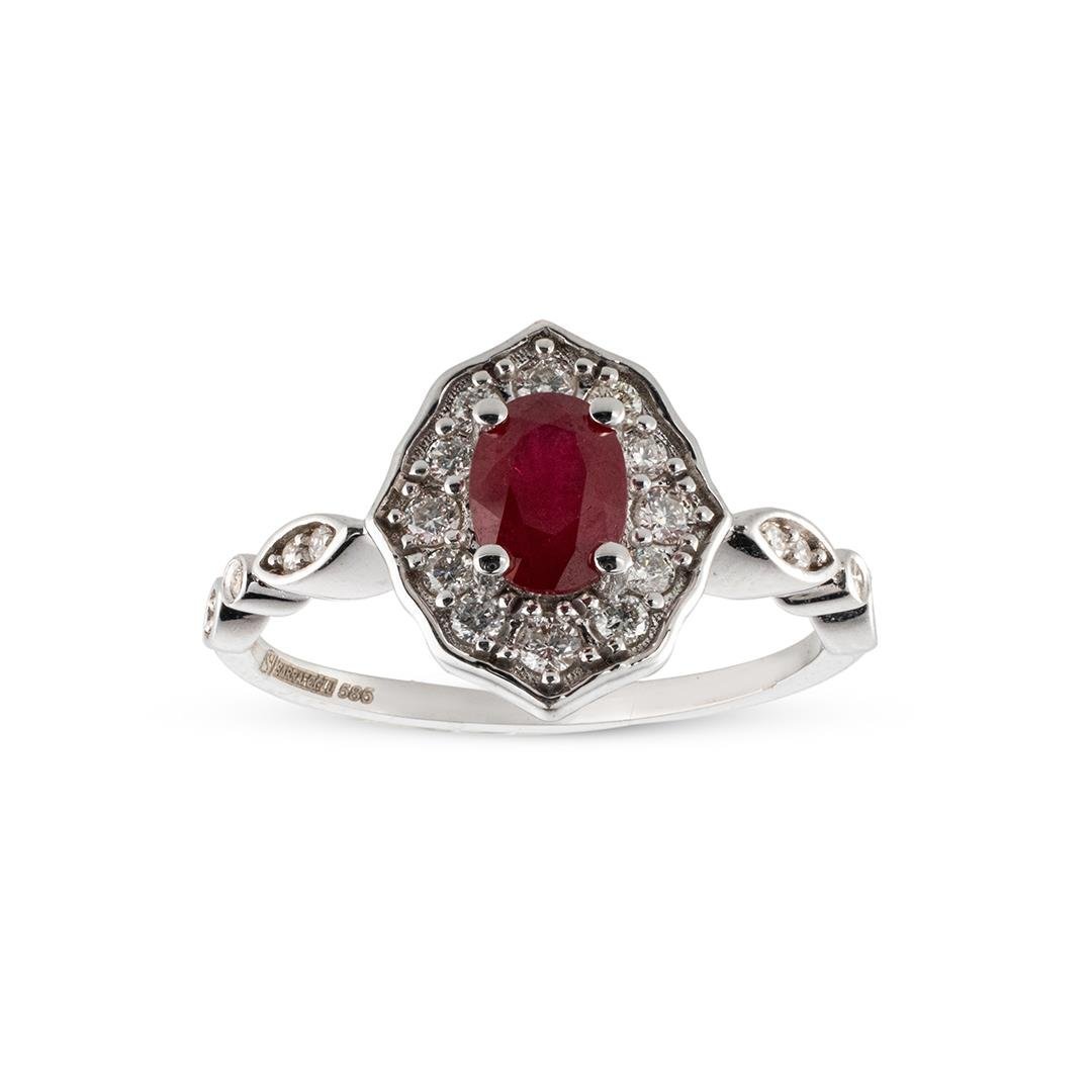 0.75 Karat Renkli Taşlı Retro Yüzük