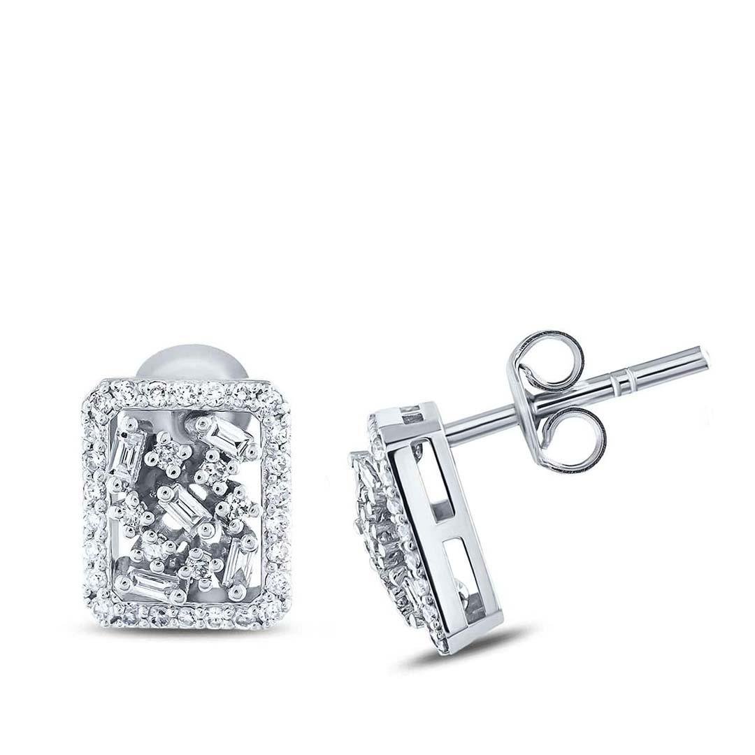 0.40 Karat Baget Tasarım Pırlanta Küpe