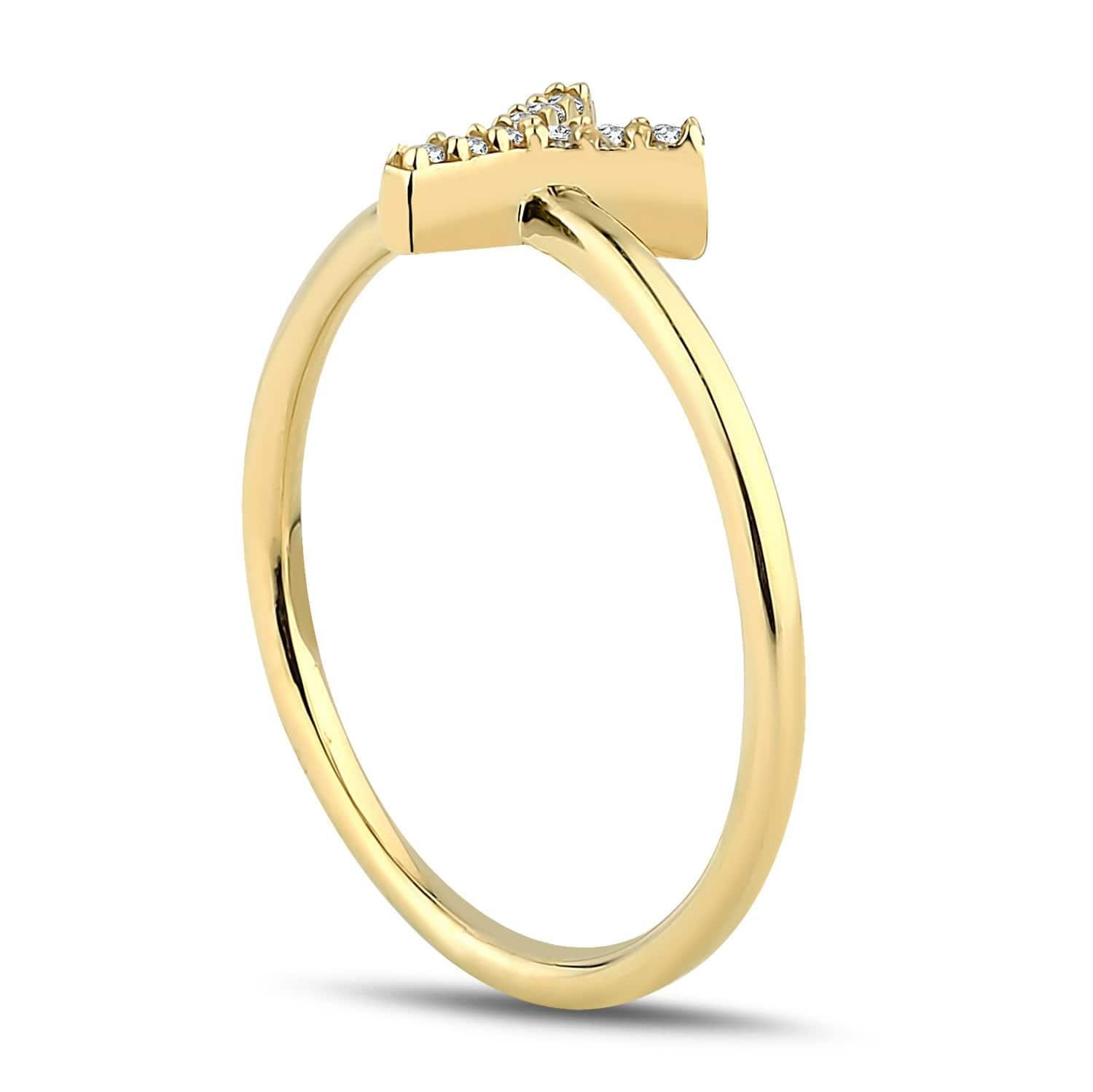 0.05 Karat Harf Seçenekli Taşlı Yüzük