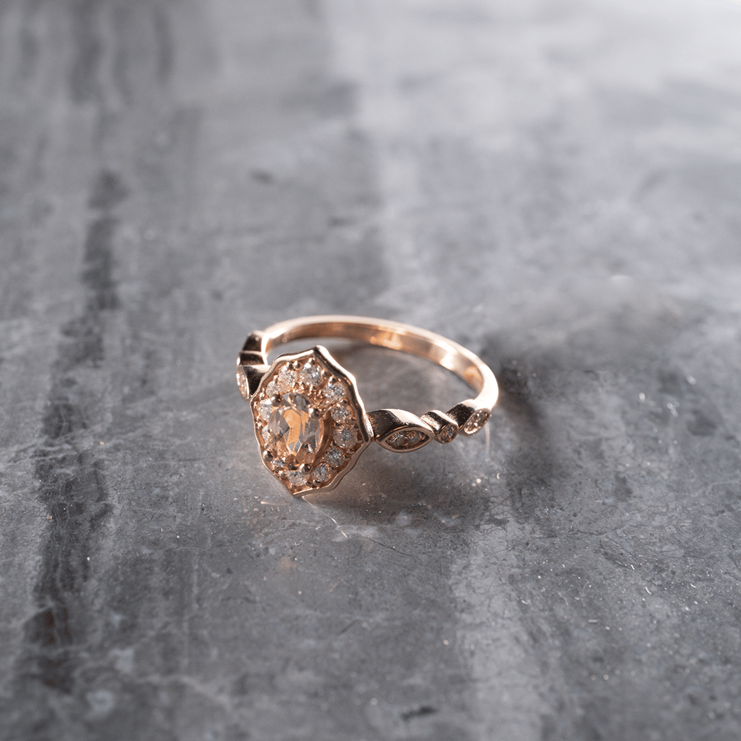 0.67 Karat Renkli Taşlı Retro Yüzük