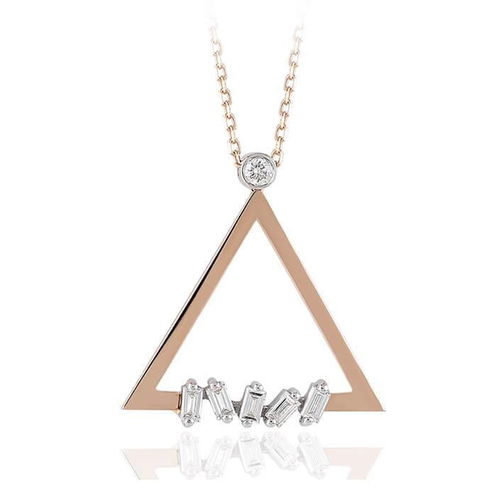 0.14 Karat Tasarım Baget Kolye