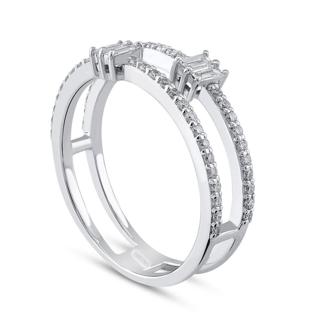 0.35 Karat Twins Tasarım Pırlanta Yüzük