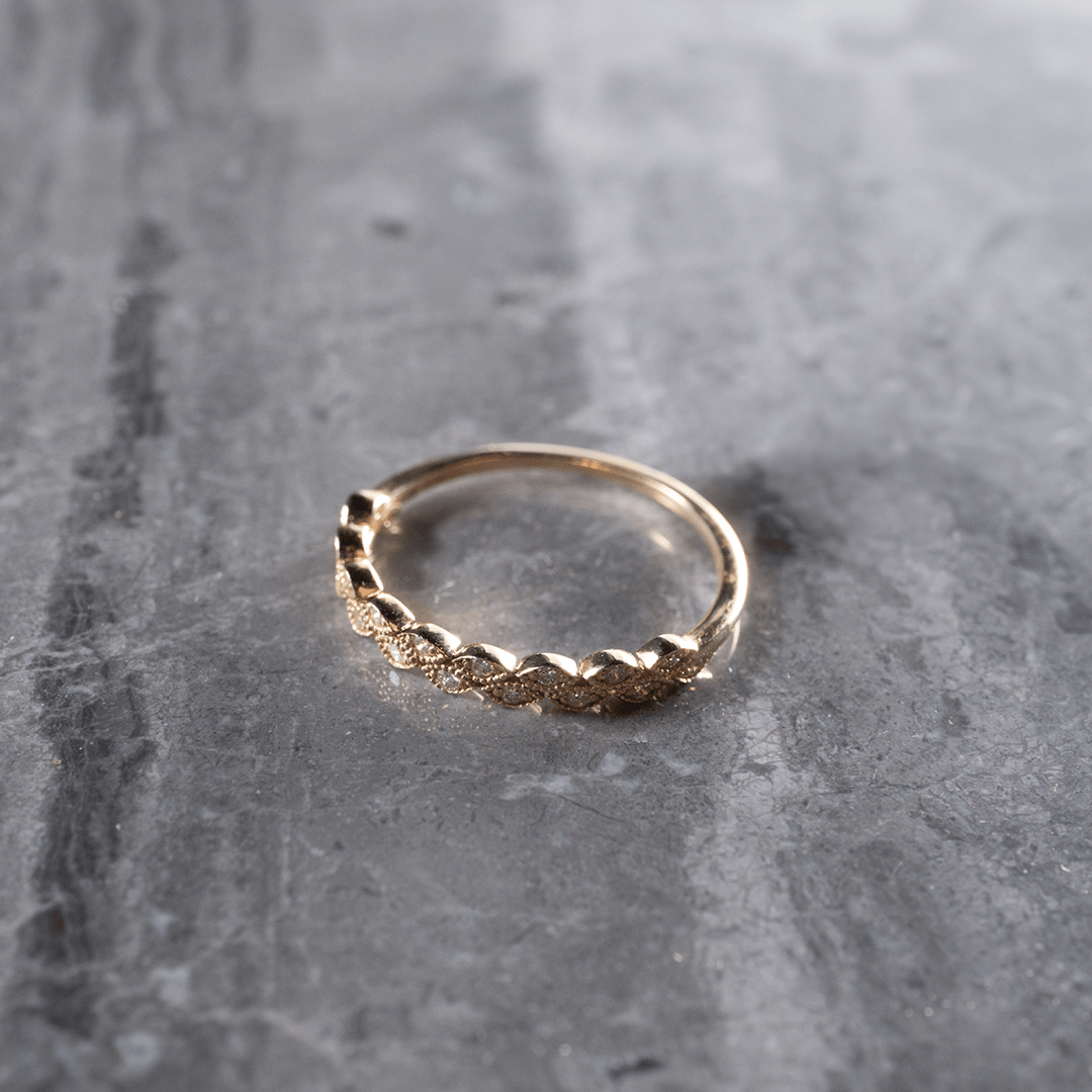 0.12 Karat Pırlanta Retro Yüzük