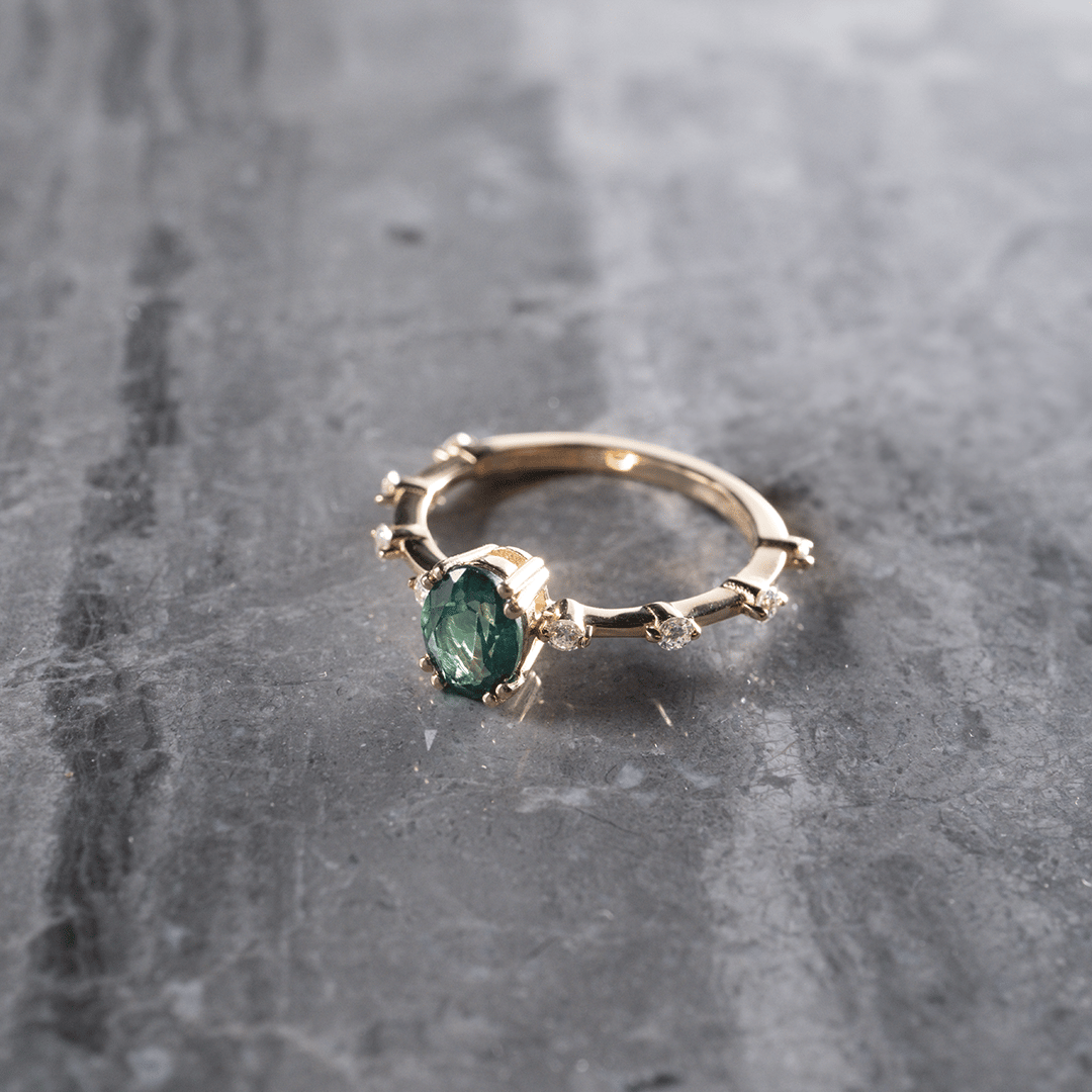 1.09 Karat Renkli Taşlı Retro Yüzük