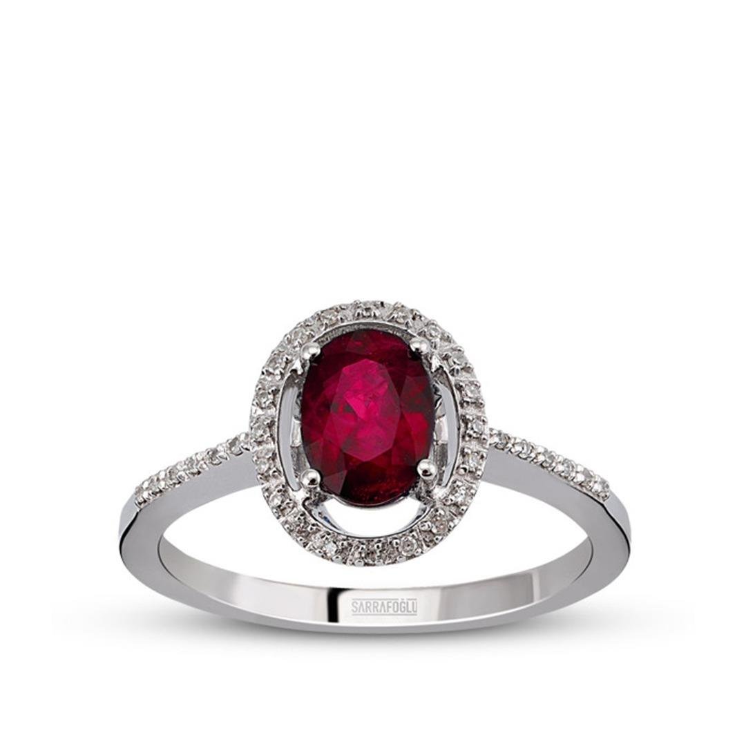 1.08 Karat Renkli Taşlı Yüzük