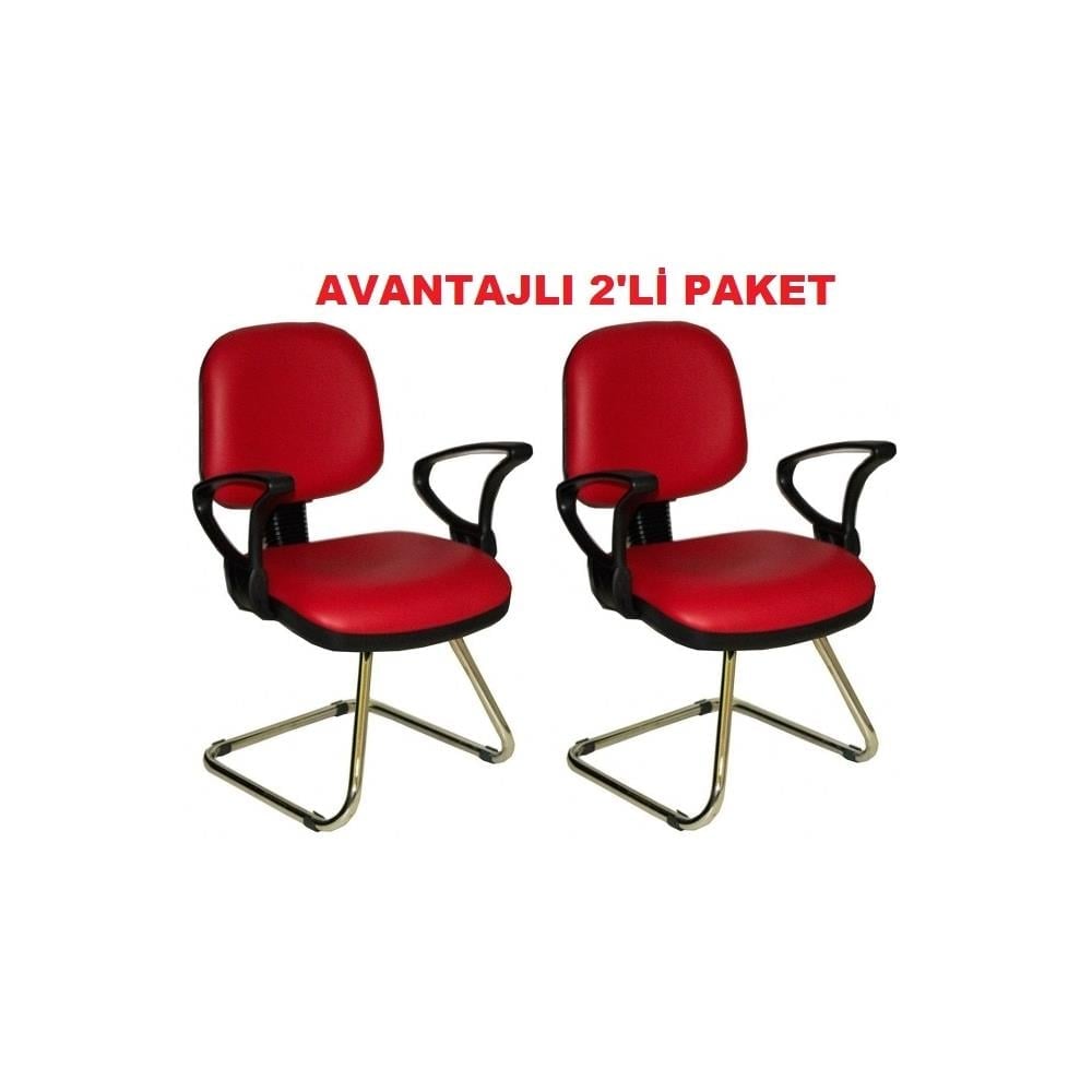 Türksit Kozmo Bekleme Koltuğu Avantajli 2'Li Paket Z Ayak Kirmizi