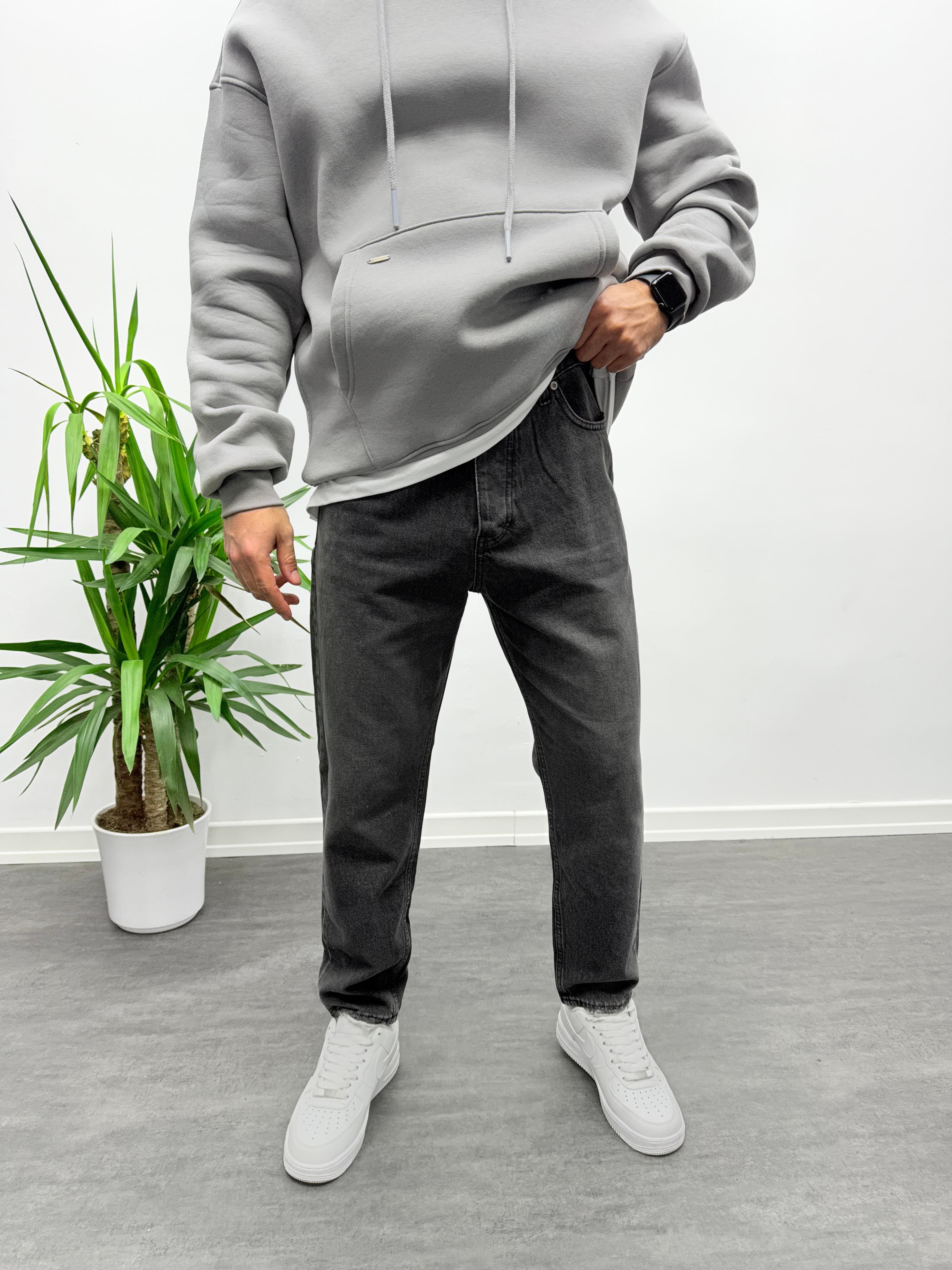 Antrasit Boyfriend Jean Pantolon