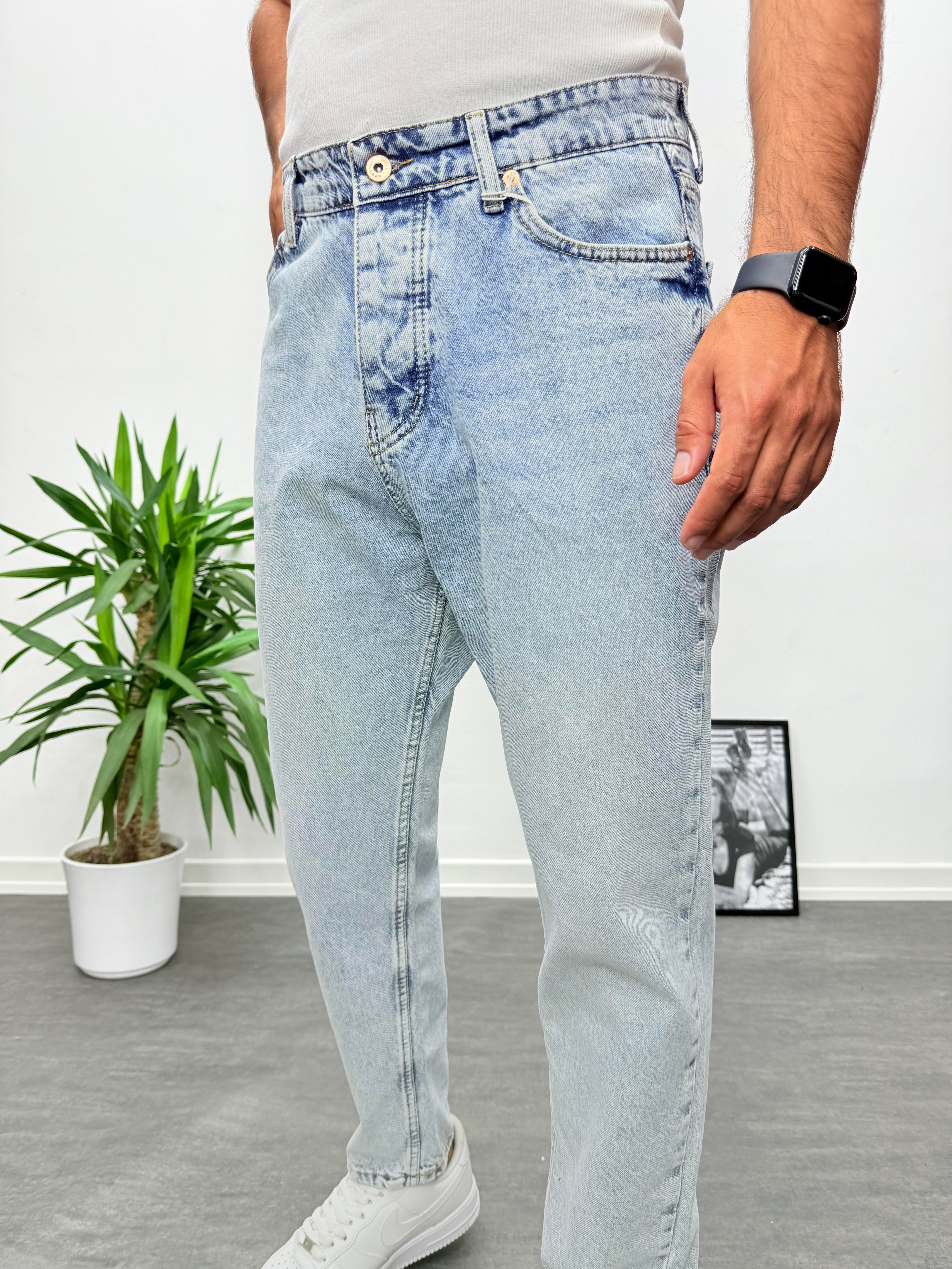 Buz Mavi Boyfriend Jean Pantolon