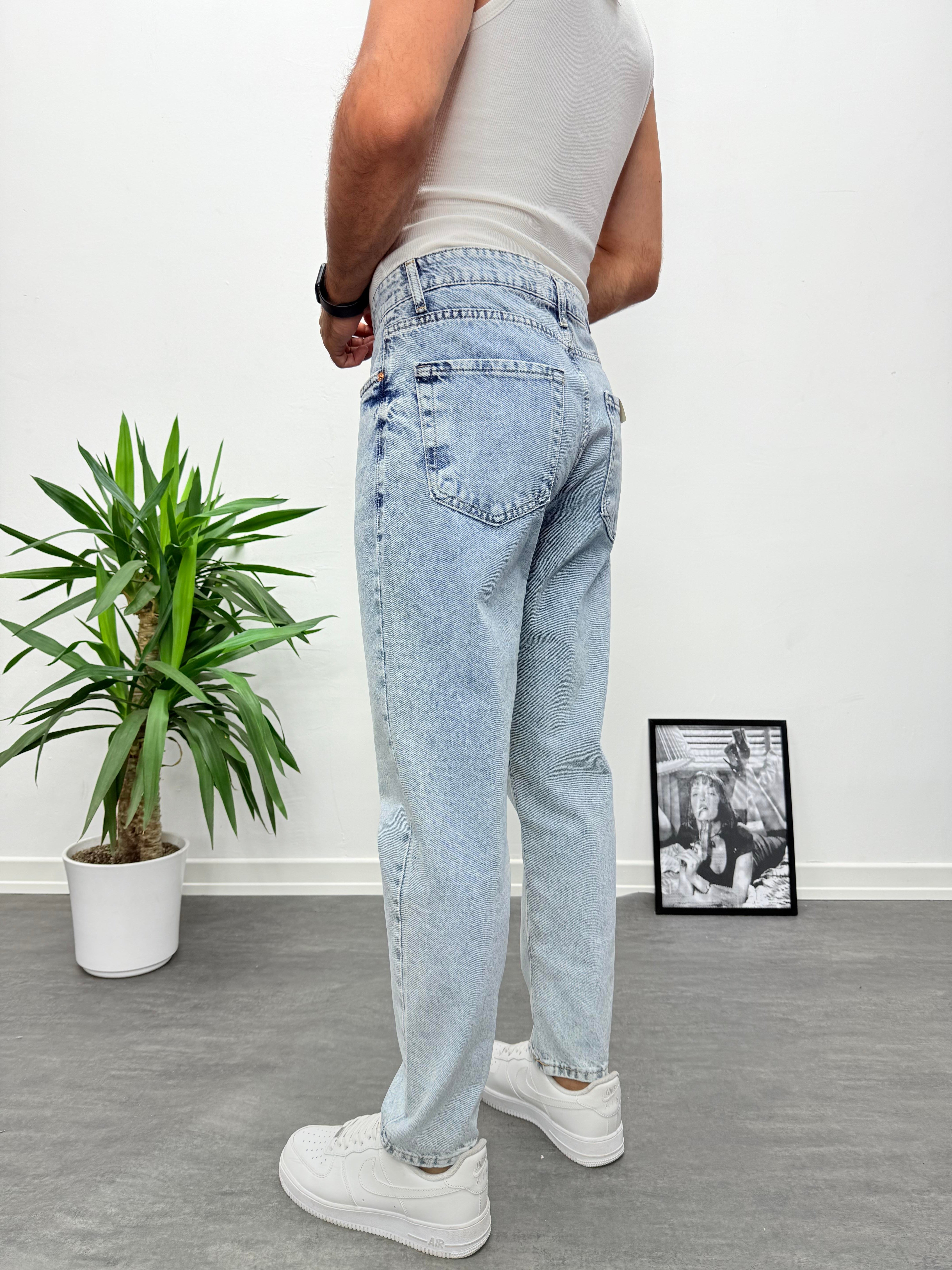 Buz Mavi Boyfriend Jean Pantolon