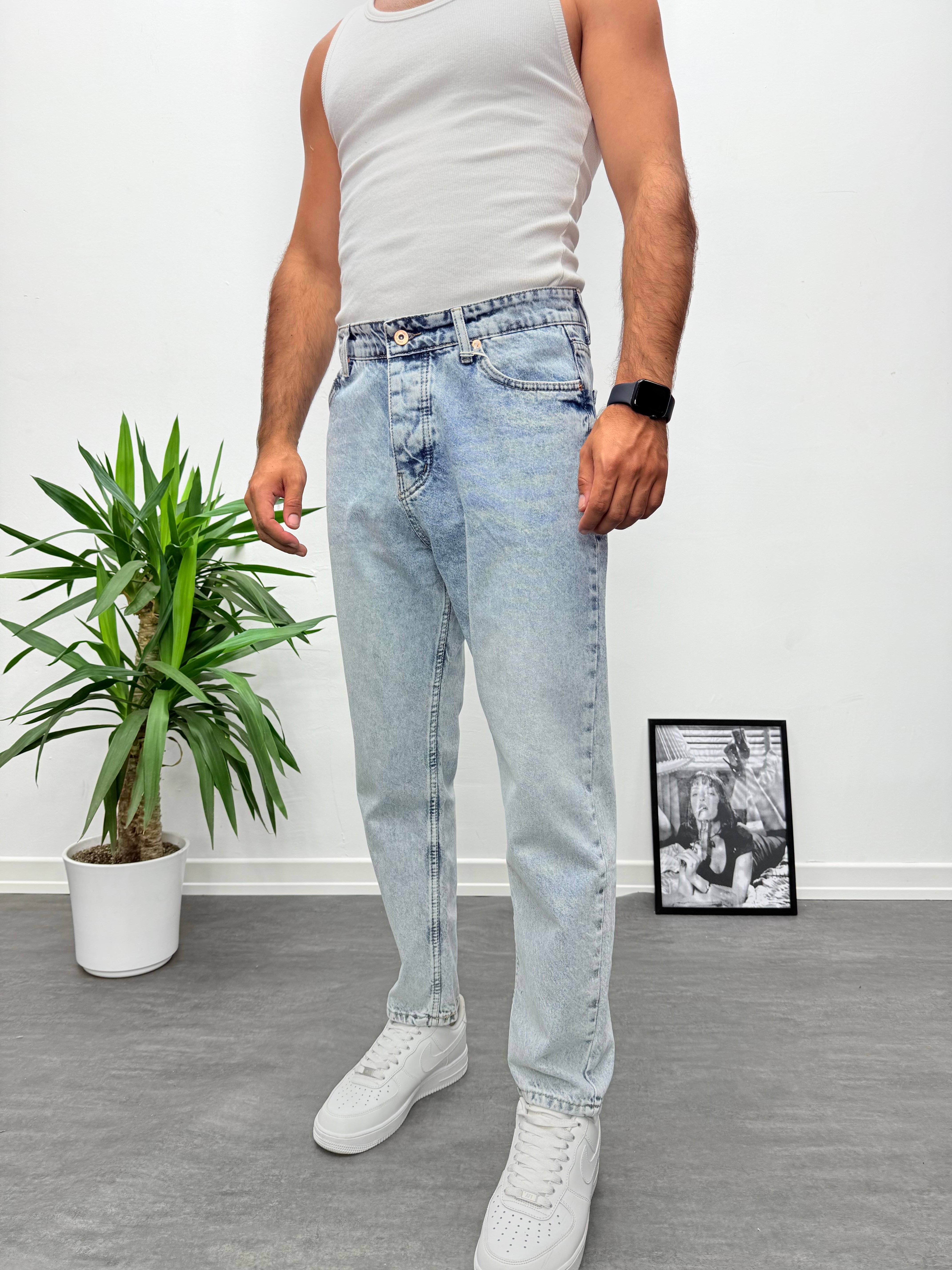 Buz Mavi Boyfriend Jean Pantolon