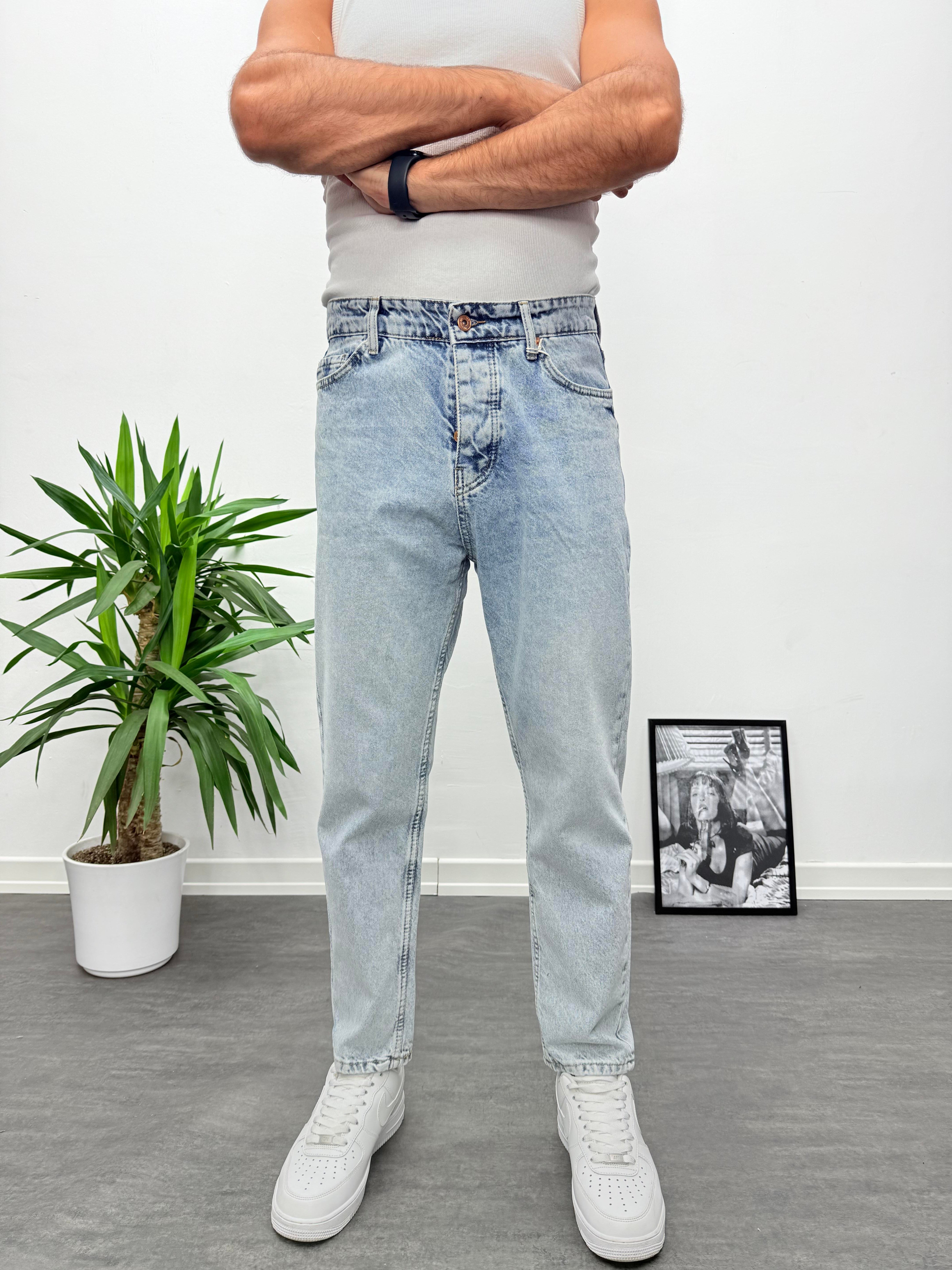 Buz Mavi Boyfriend Jean Pantolon