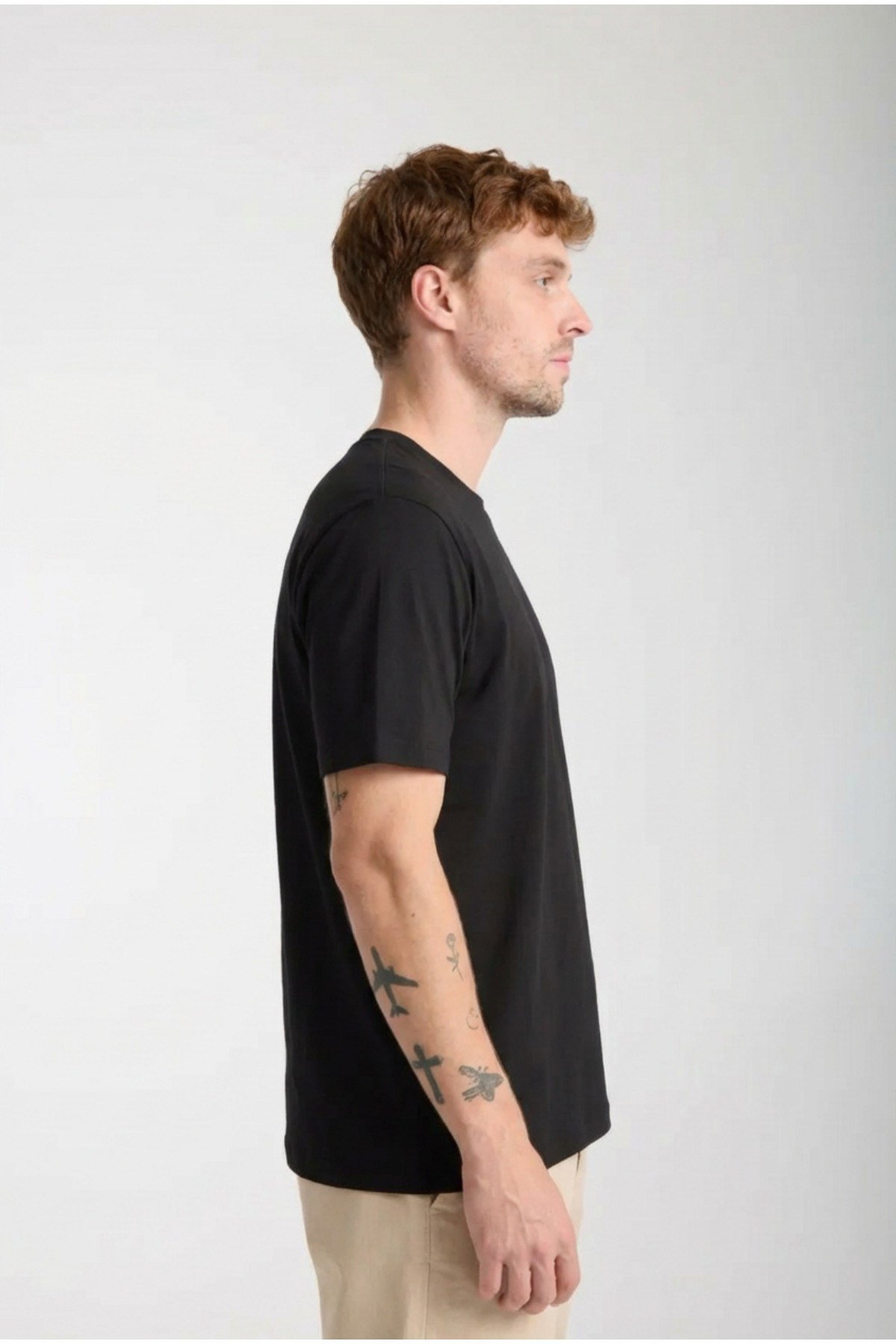 Erkek Regular-Fit 100% Pamuklu Basic Bisiklet yaka Kısa kol T-Shirt