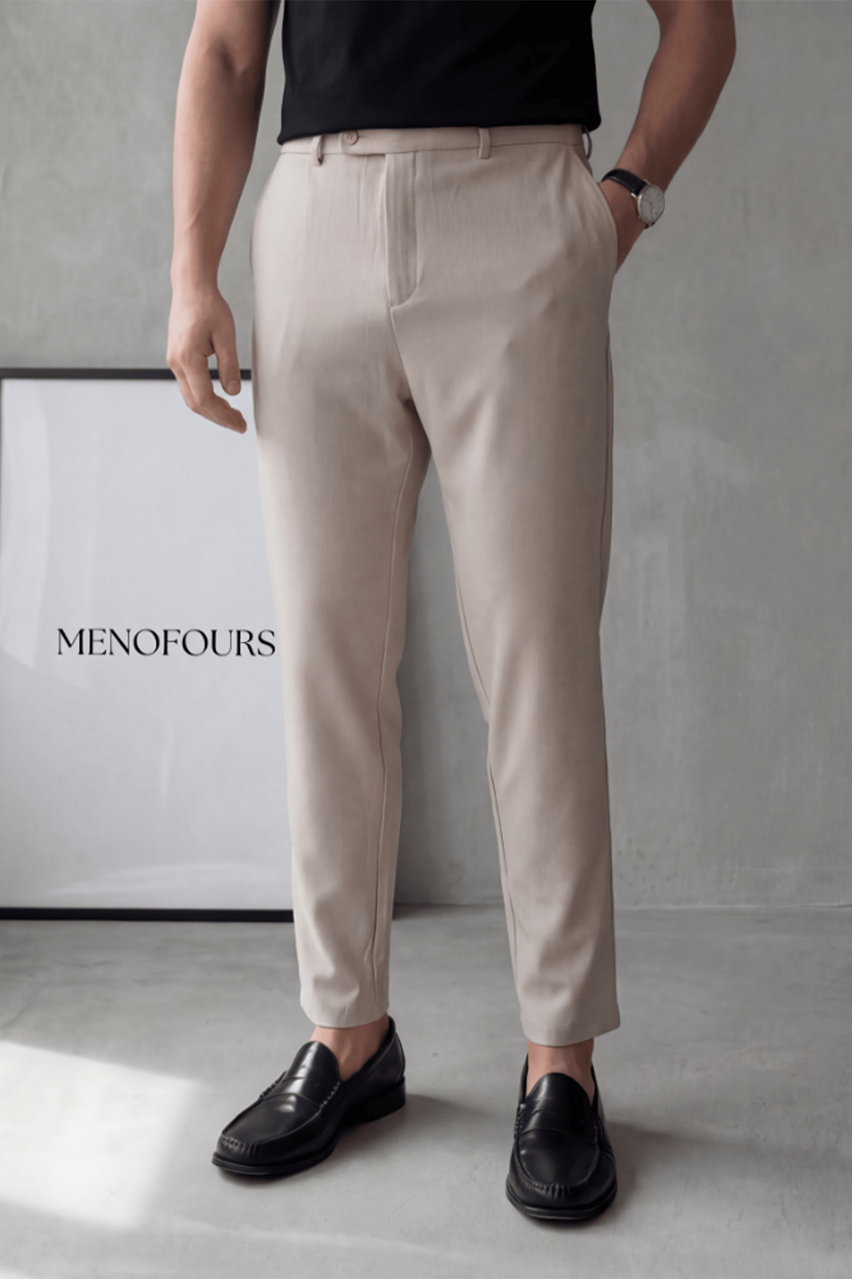 Erkek Regular-Fit Premium Kalite Old Money Kumaş Pantolon Bej