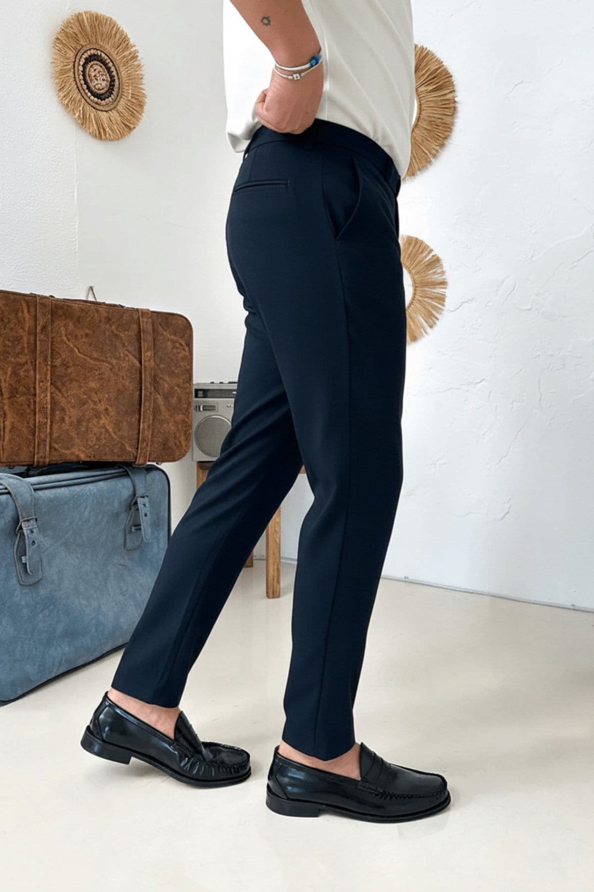 Erkek Regular-Fit Premium Kalite Old Money Kumaş Pantolon Lacivert