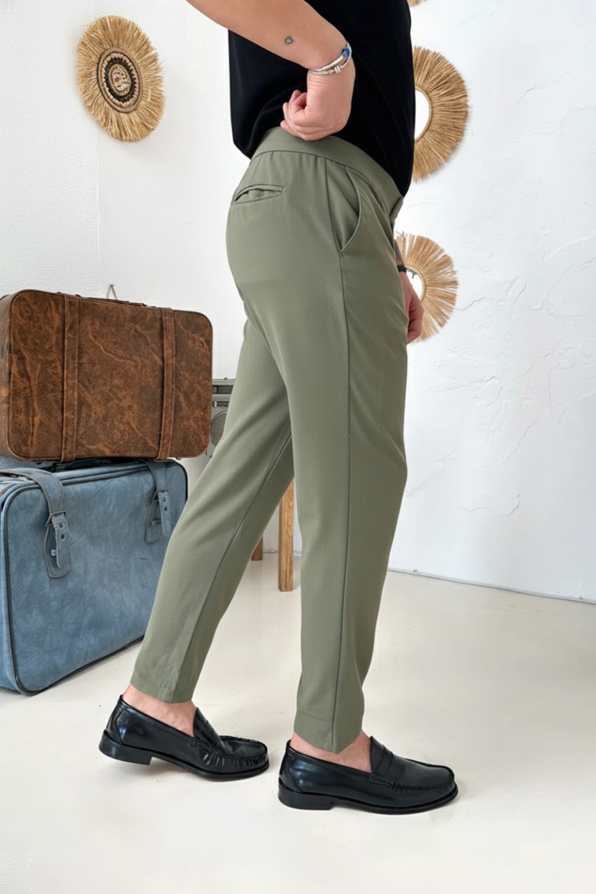 Erkek Regular-Fit Premium Kalite Old Money Kumaş Pantolon Haki