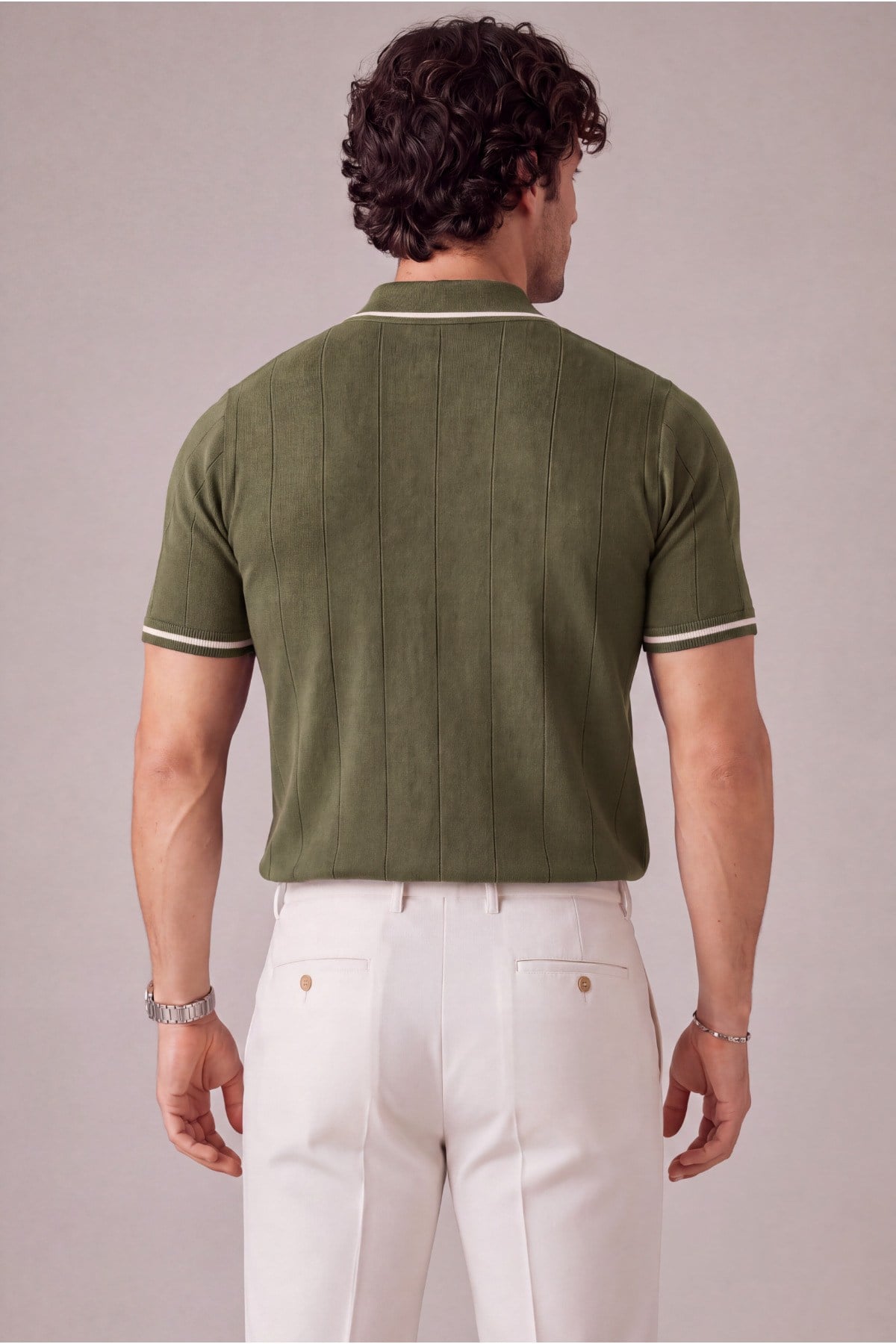 Erkek Yarım Fermuarlı Premium Polo Yaka T-shirt