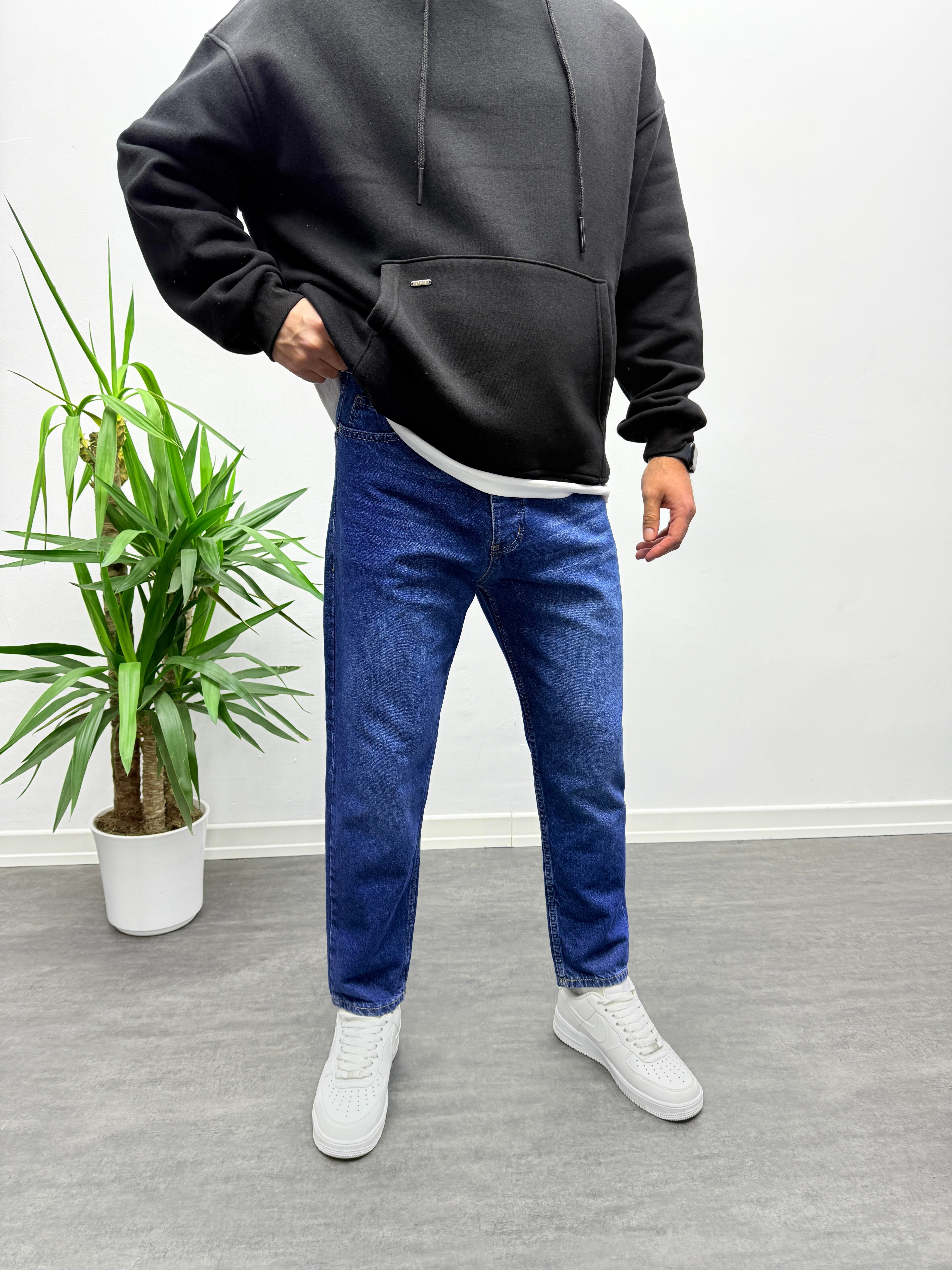 Mavi Yıkamalı Boyfriend Jean Pantolon