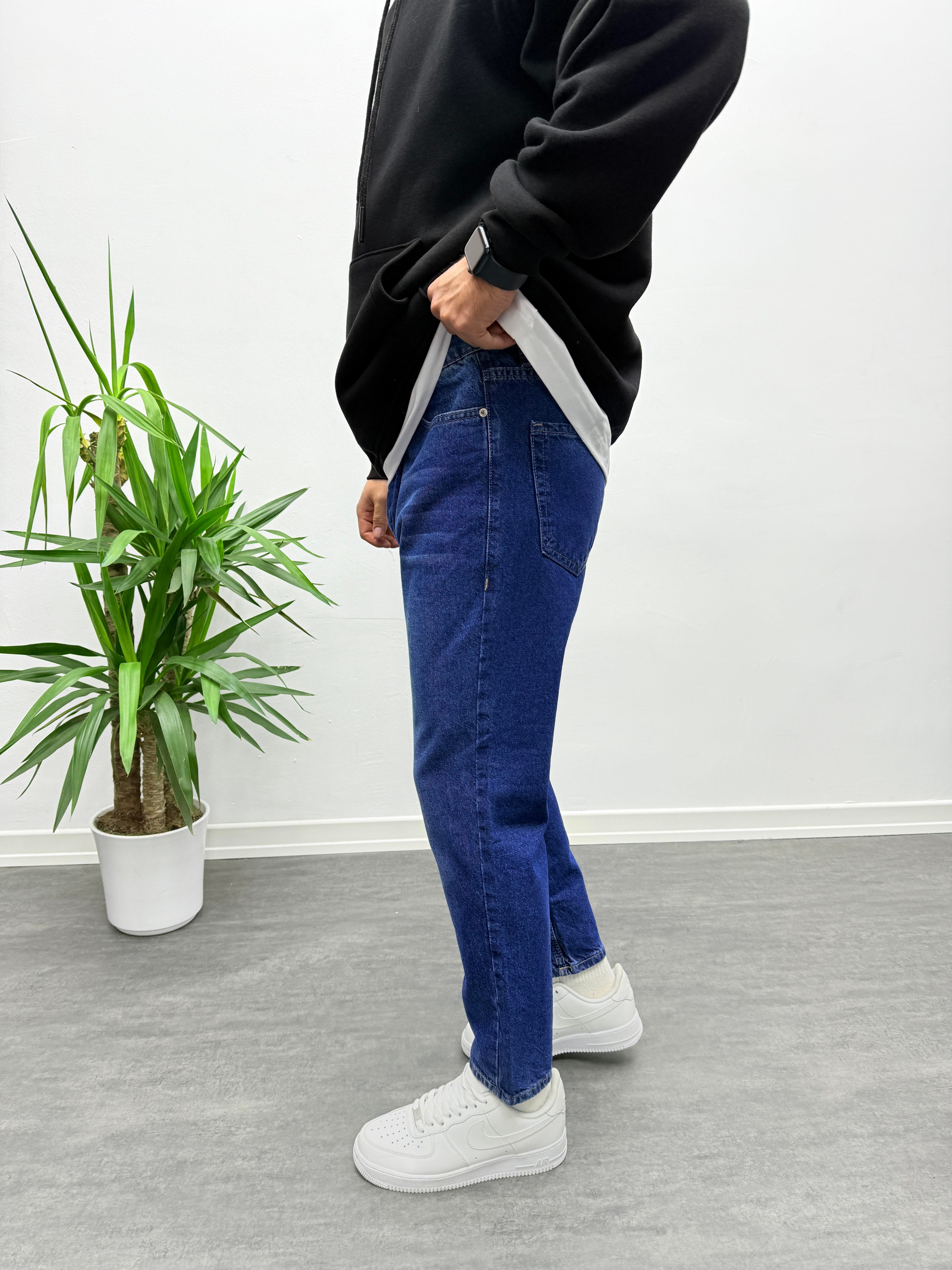 Mavi Yıkamalı Boyfriend Jean Pantolon